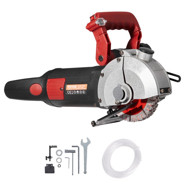 Rainureuse Murale Électrique VEVOR 4800W 220V, Découpeuse de Cannelures Béton Profondeur 34 mm avec 5 Lames, Machine de Découpe de Murs et Sols