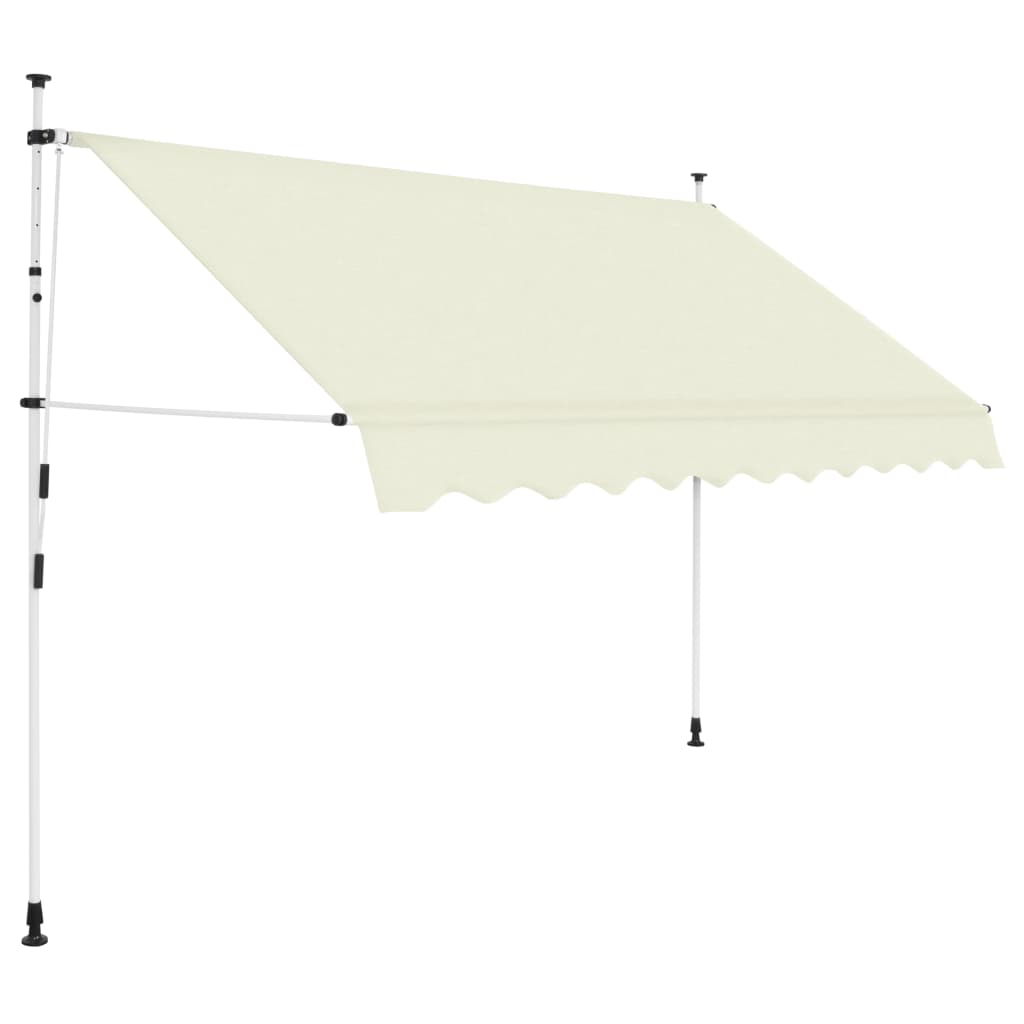 Tenda Da Sole Retrattile Manuale Con Pali 4x3,5 M Crema Vidaxl 89103780