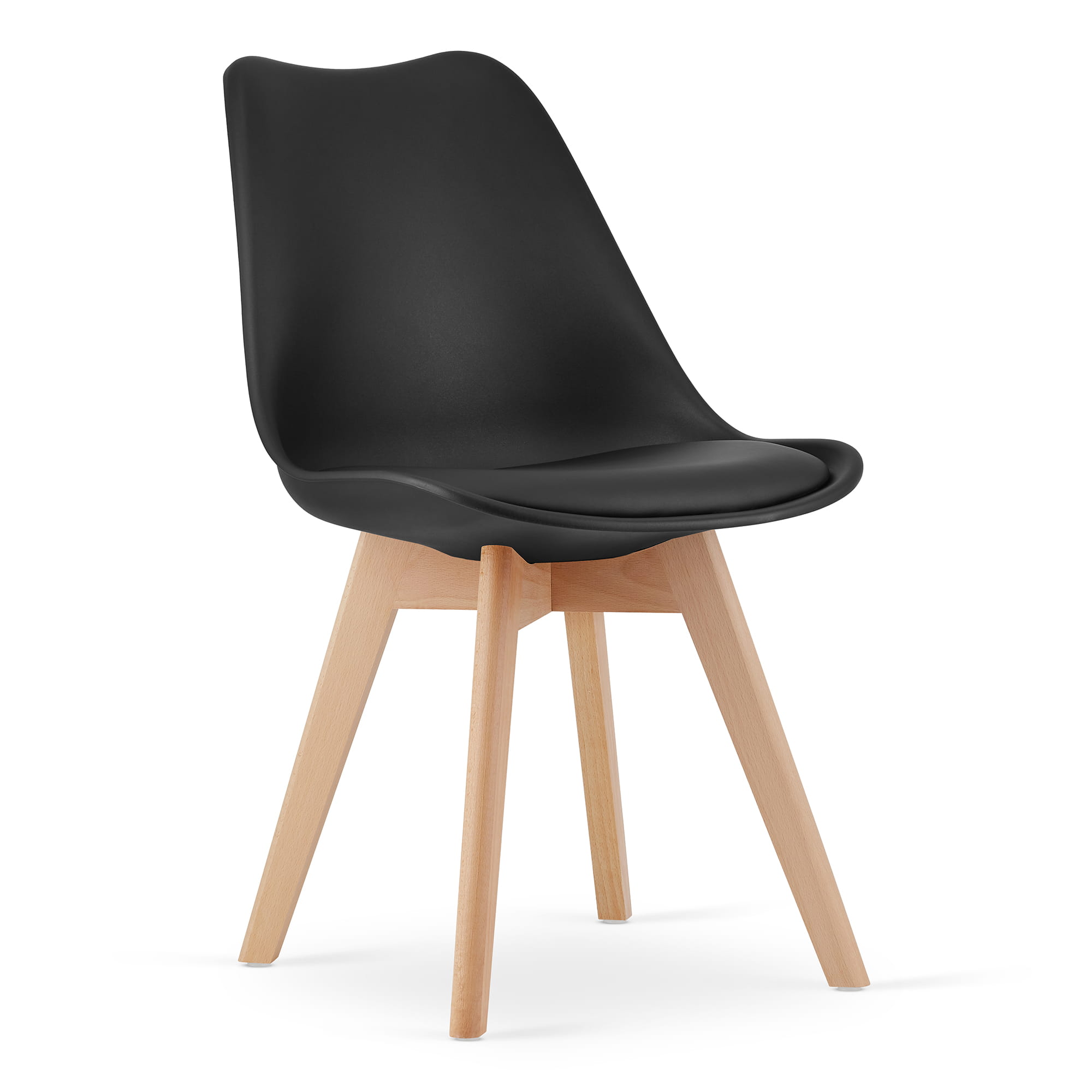 Table à manger 80x120 cm et 4 chaises, noir/chêne/hêtre - 4