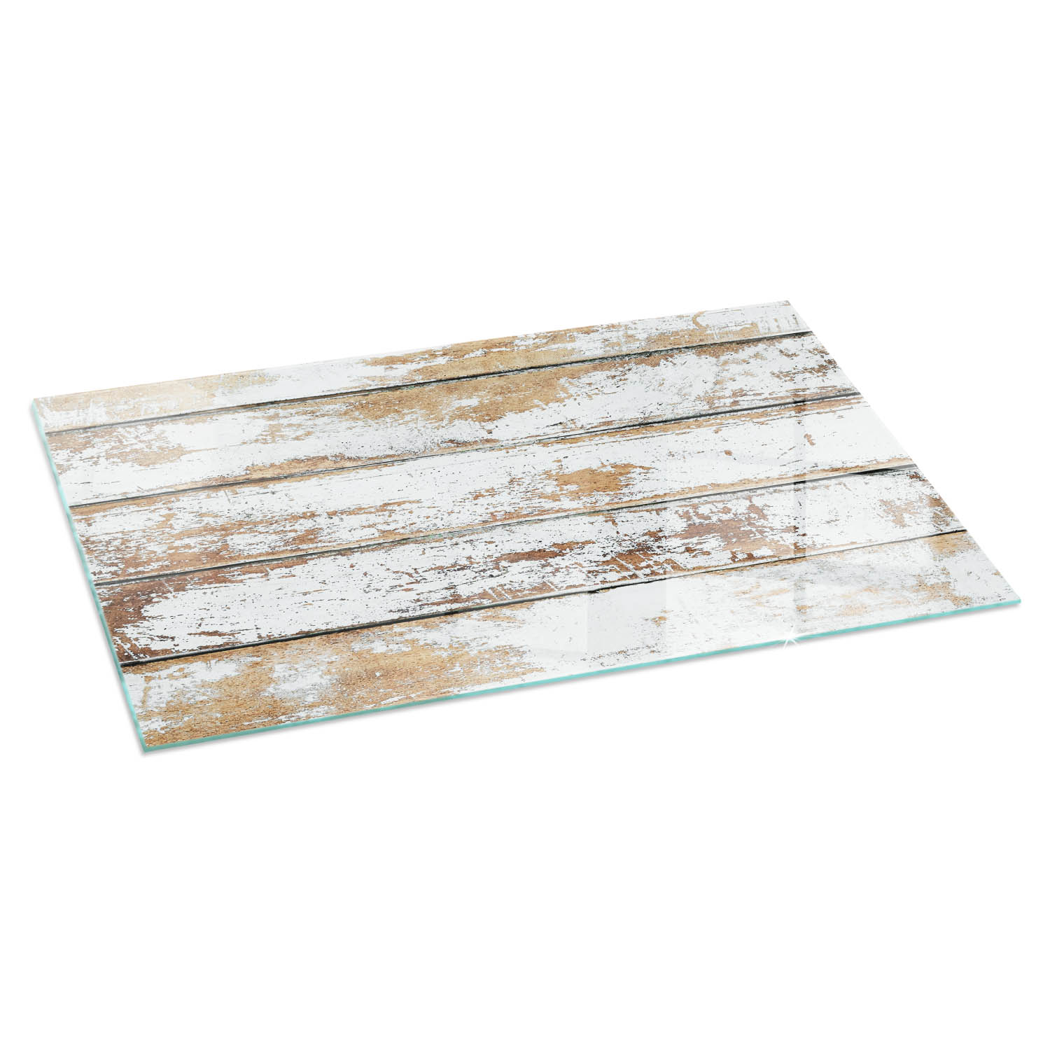 Szkło ochronne żaroodporne pod kominek - 120x60 cm - Zniszczona drewniana deska - TULUP
