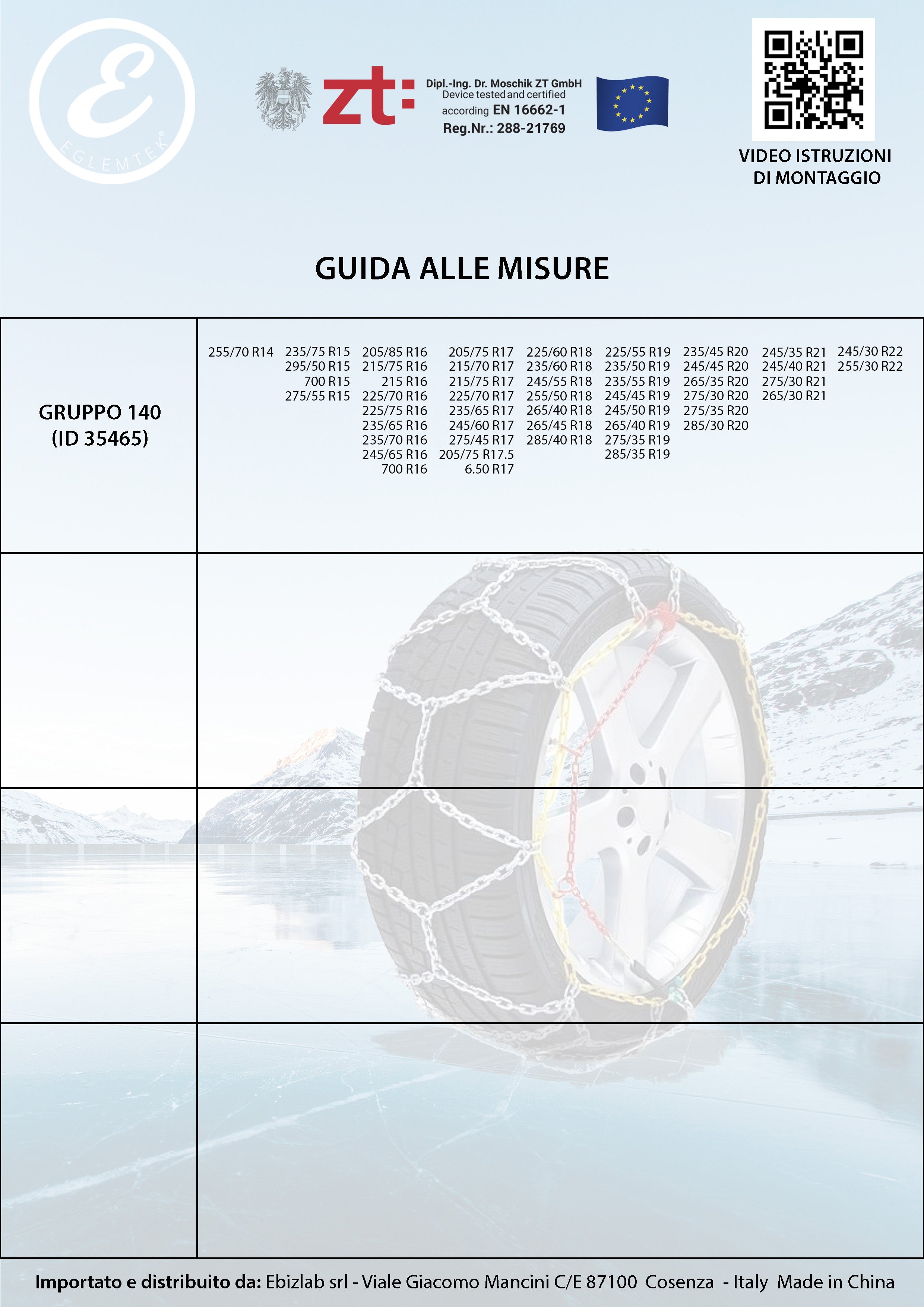 Catene Da Neve In Metallo 9 mm Omologate TUV e GS Onorm Montaggio Rapido Per Auto Macchina Furgone SUV Con Tensionatore Autobloccante (Misura 45) - 7