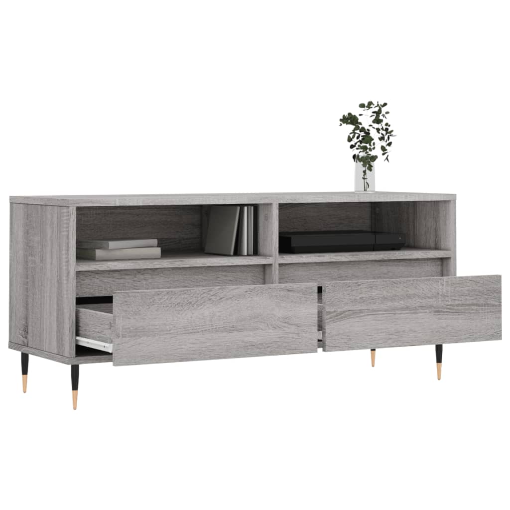 vidaXL Meuble TV sonoma gris 100x34,5x44,5 cm bois d'ingénierie - 4