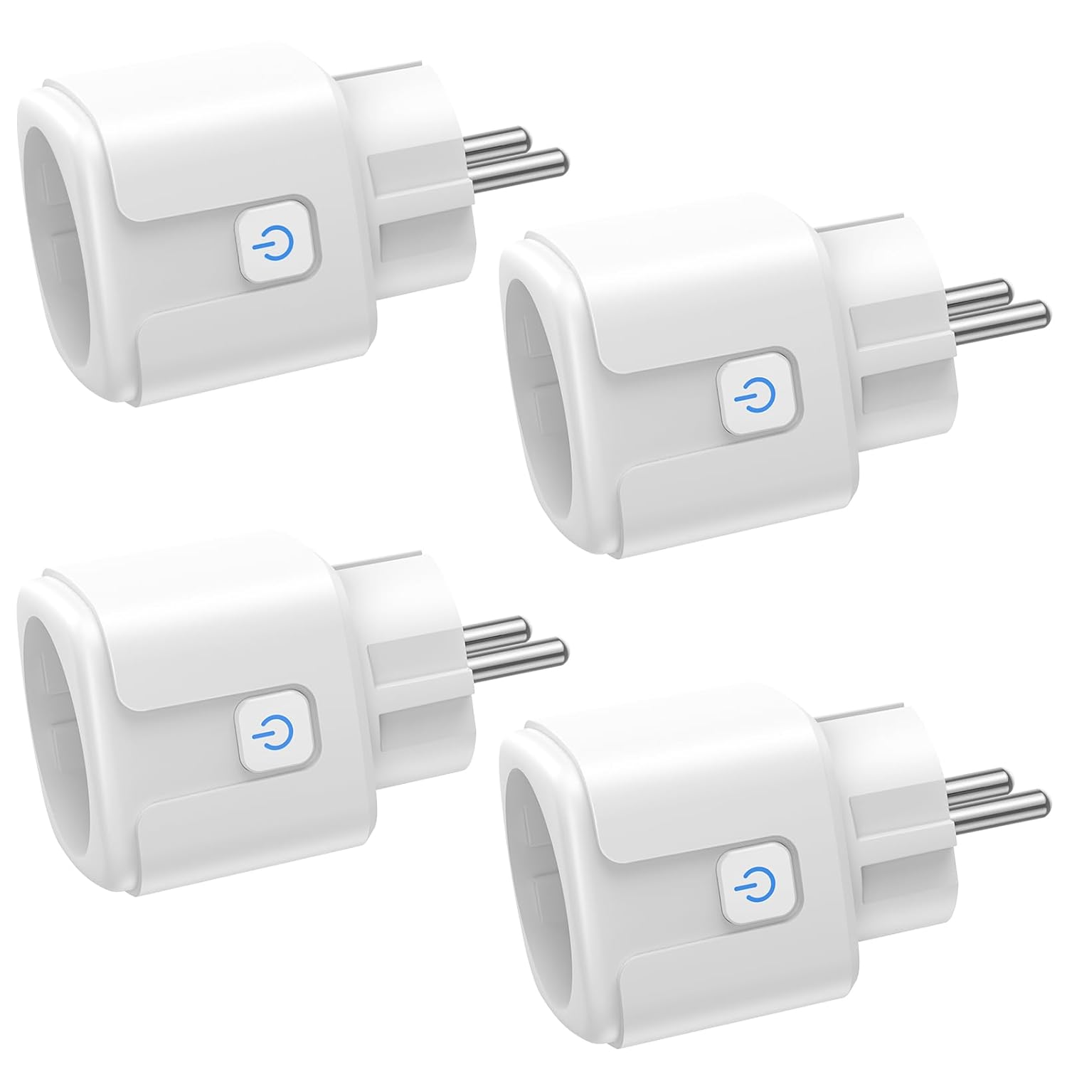 Inteligentna wtyczka Wi-Fi – zestaw 4 inteligentnych wtyczek 16 A – wtyczka Wi-Fi z monitorowaniem zużycia energii – kompatybilna z Alexą i Google – d