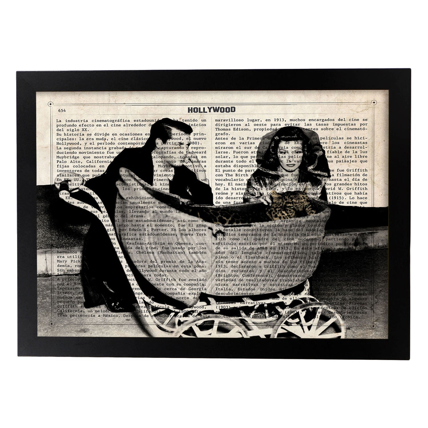 Lamina vintage pelicula la fiera de mi nina sobre definicion de hollywood marco blanco - a3