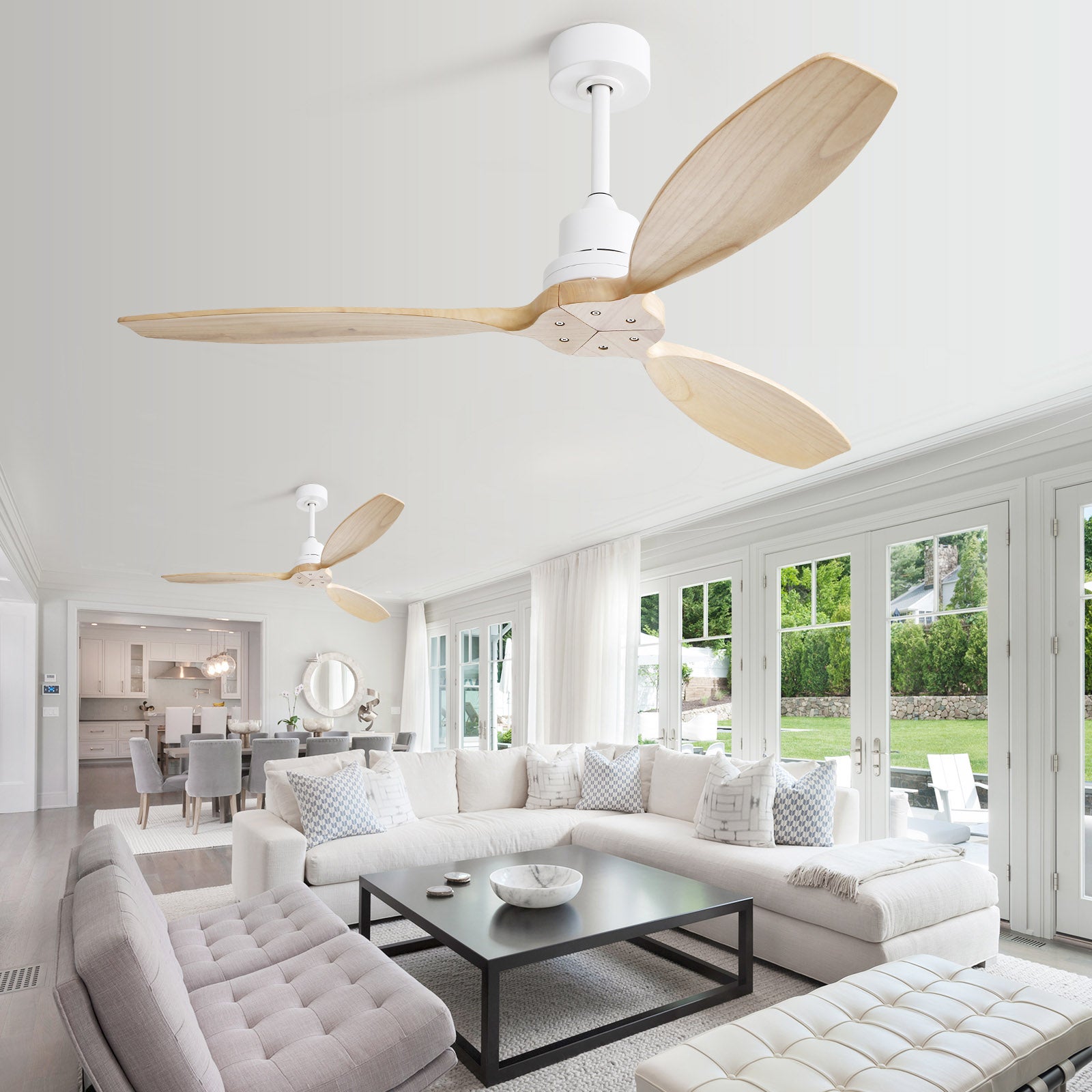 Ventilateur De Plafond 52 Pouces Avec Pales En Bois Massif Moteur DC Ventilateur De Plafond 52 Pouces Avec Pales En Bois Massif Moteur DC