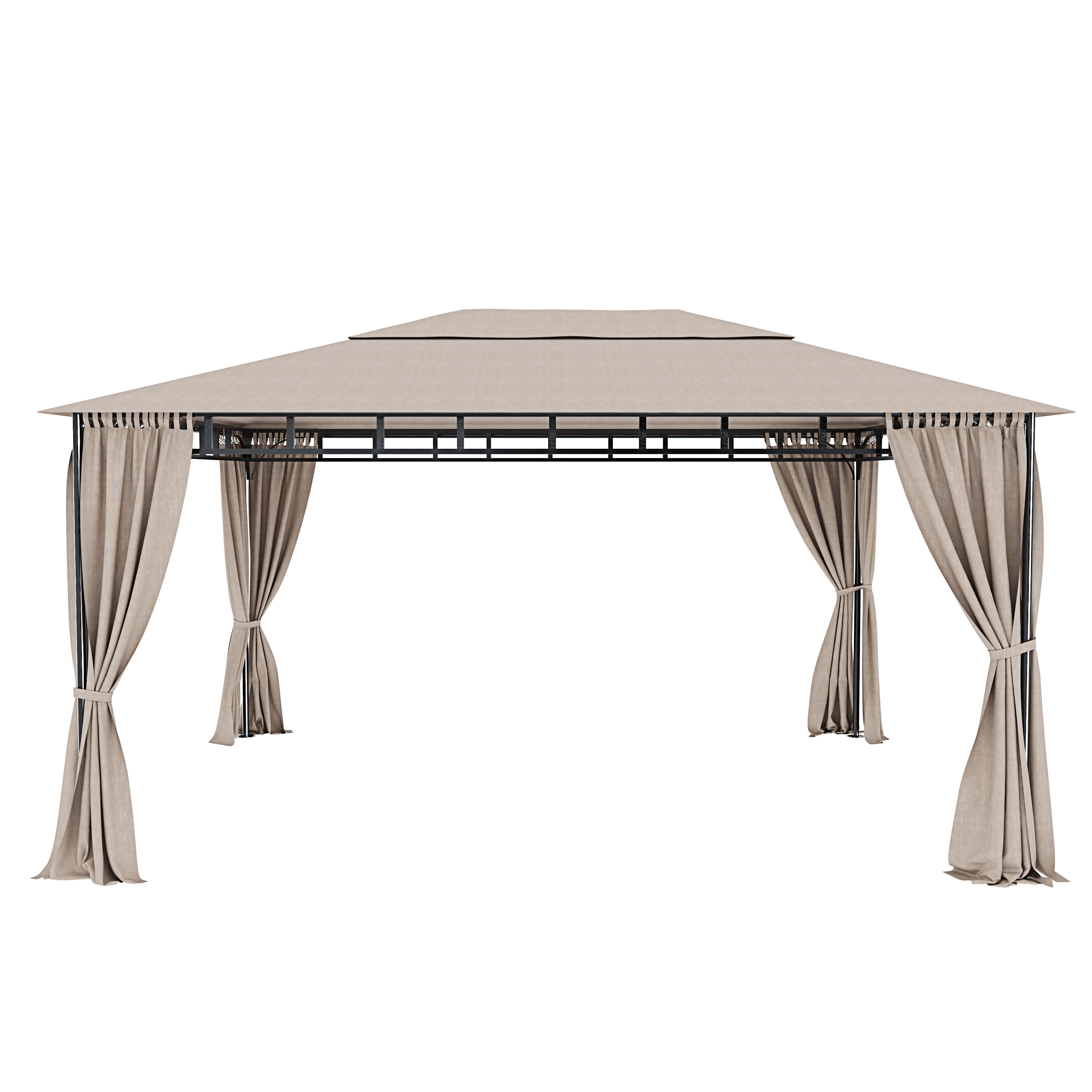 Gazebo Da Giardino 3 x 4 M Con Tende Laterali Richiudibili Struttura In Acciaio Robusto Copertura 180 g/m² Con 4 Teli Laterali Esterno Giardino P - 5