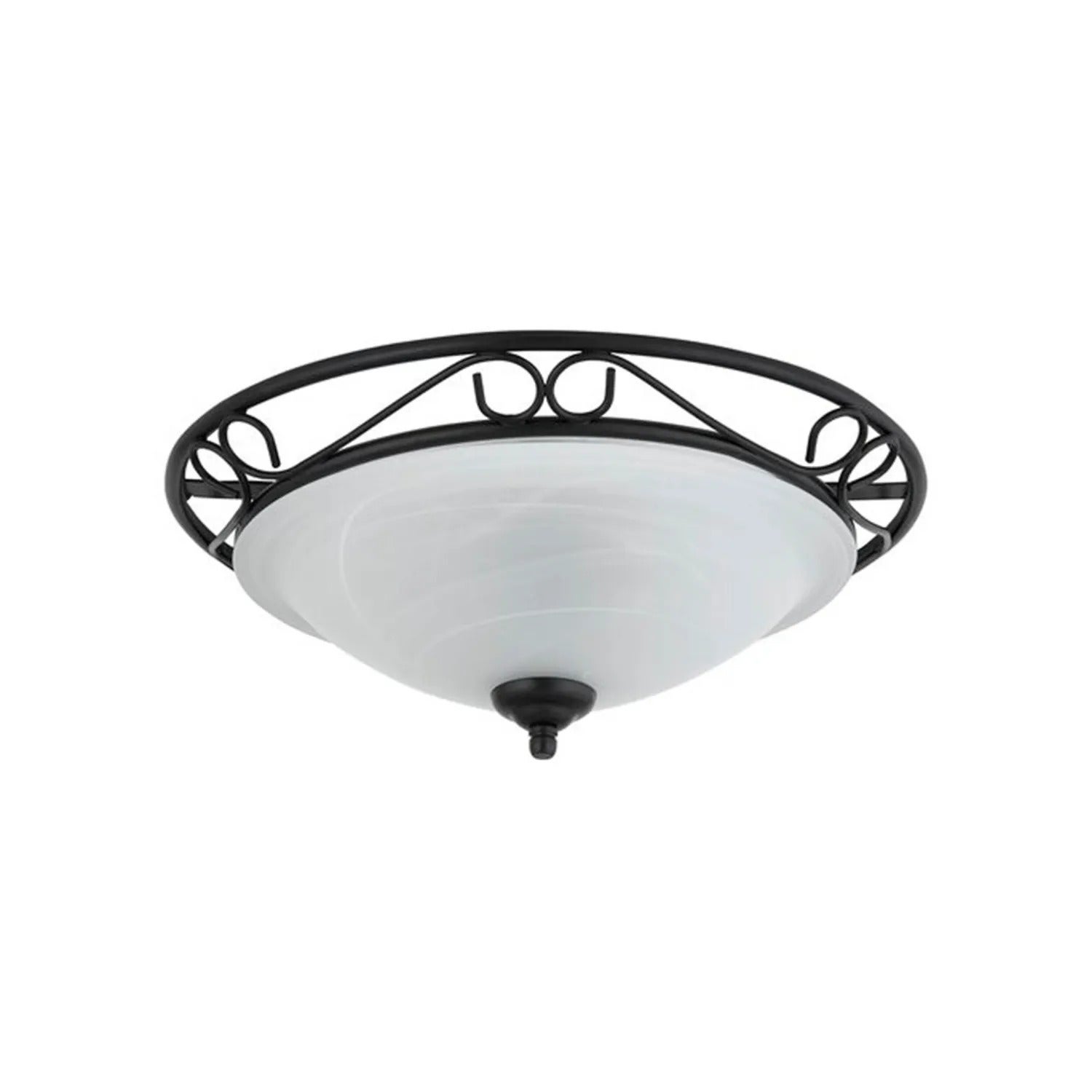 Plafon Athen czarno-białe szkło alabastrowe 2xE27x60W wym:18x37x37cm IP20 Rabalux