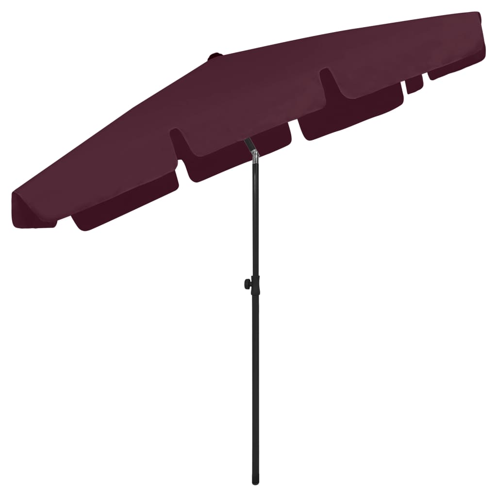 Parasol de plage Rouge bordeaux 200x125 cm - 6