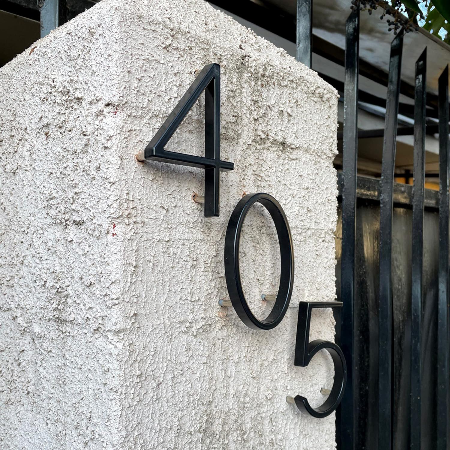Numero civico galleggiante da 5 pollici (12 cm): numeri civici moderni - segnaletica per ufficio postale (nero migliorato, 4) - 4