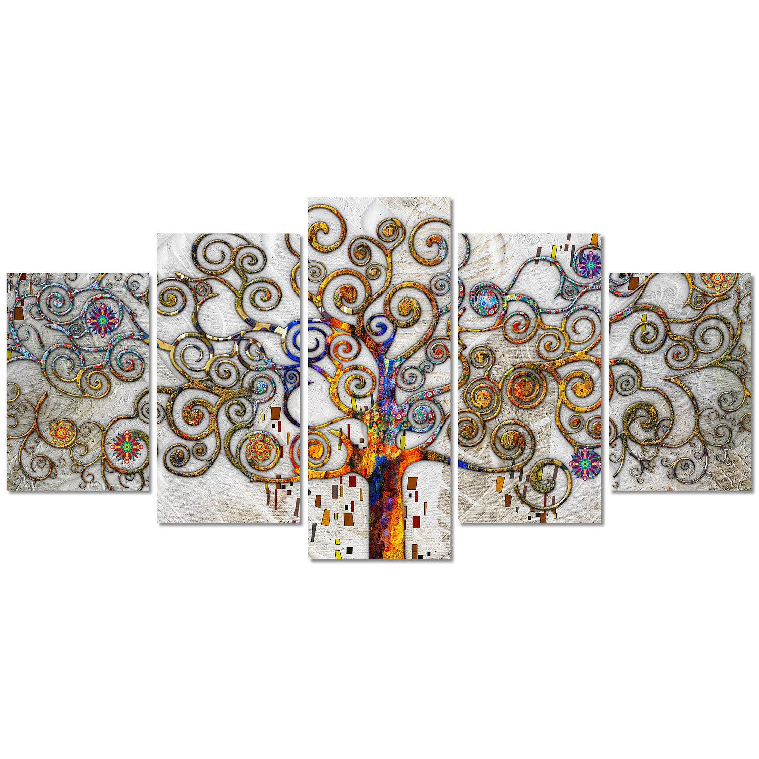 DekoArte - Impression Sur Toile Moderne | Toile Décorative Pour Le Salon Ou Le Chambre | Arbre De La Vie | 200x100cm - 2
