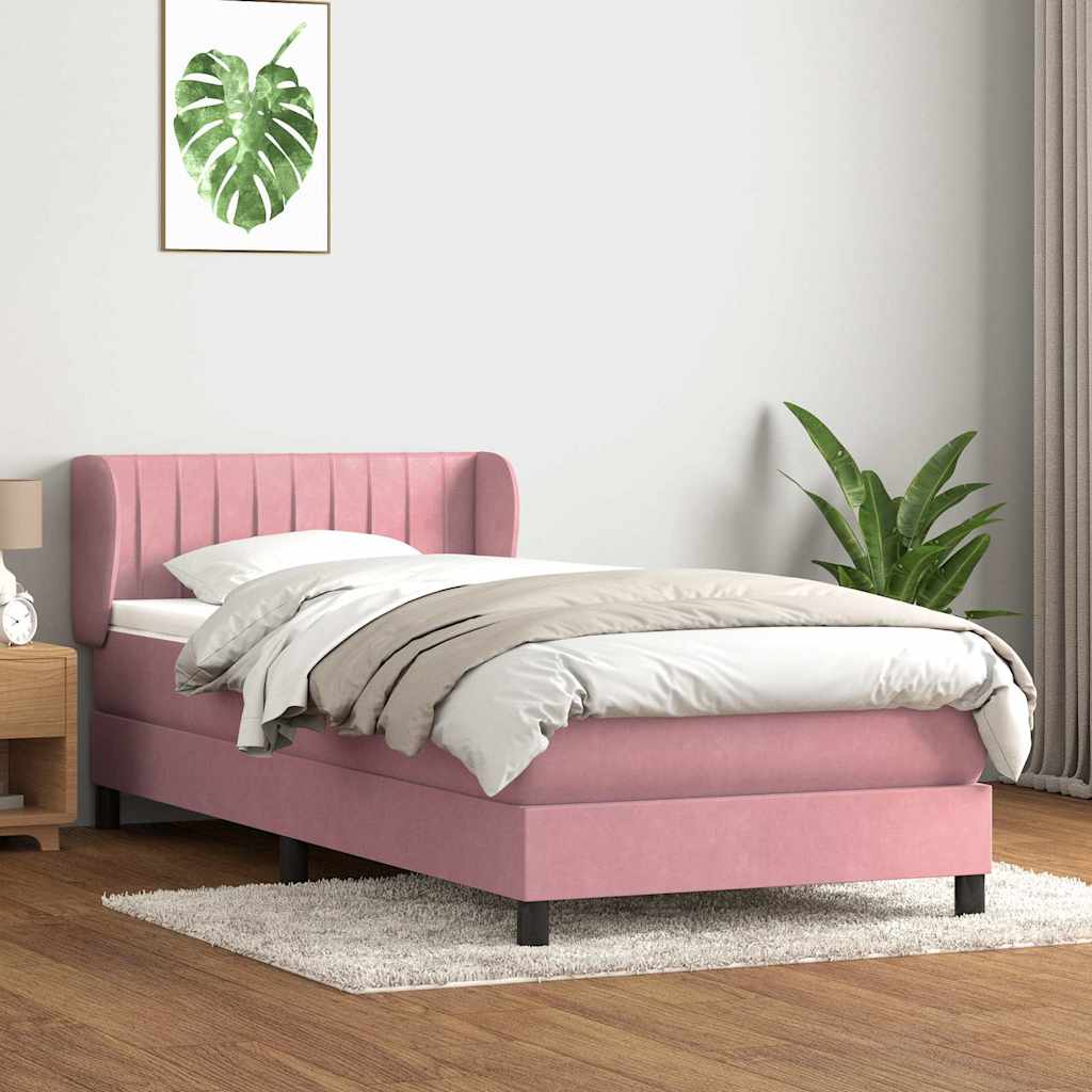 Somier de láminas con colchón rosa de terciopelo 90x210 cm | Leroy Merlin