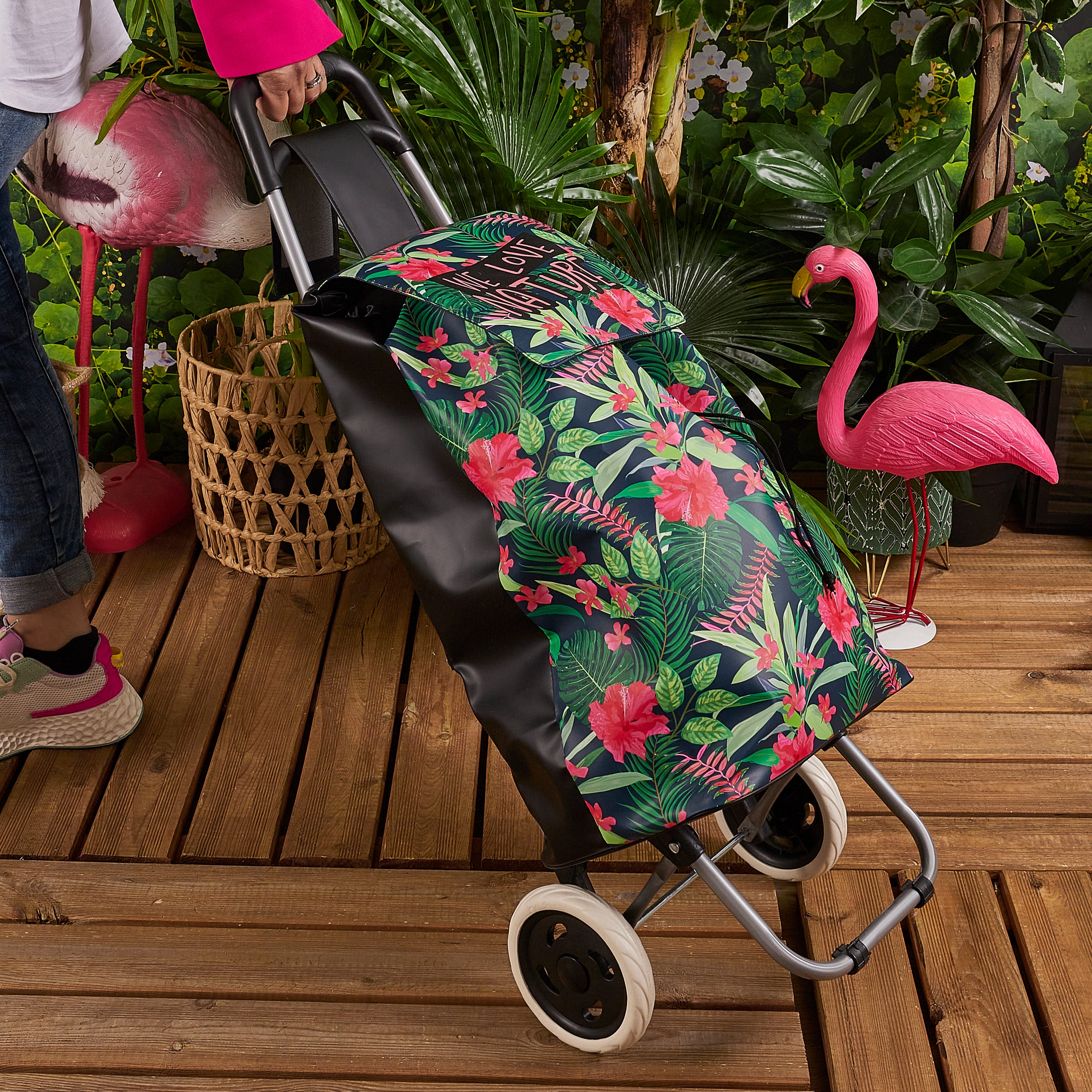 Chariot shopping en plastique recyclé 2 roues (kiwi Chariot shopping en plastique recyclé 2 roues (kiwi