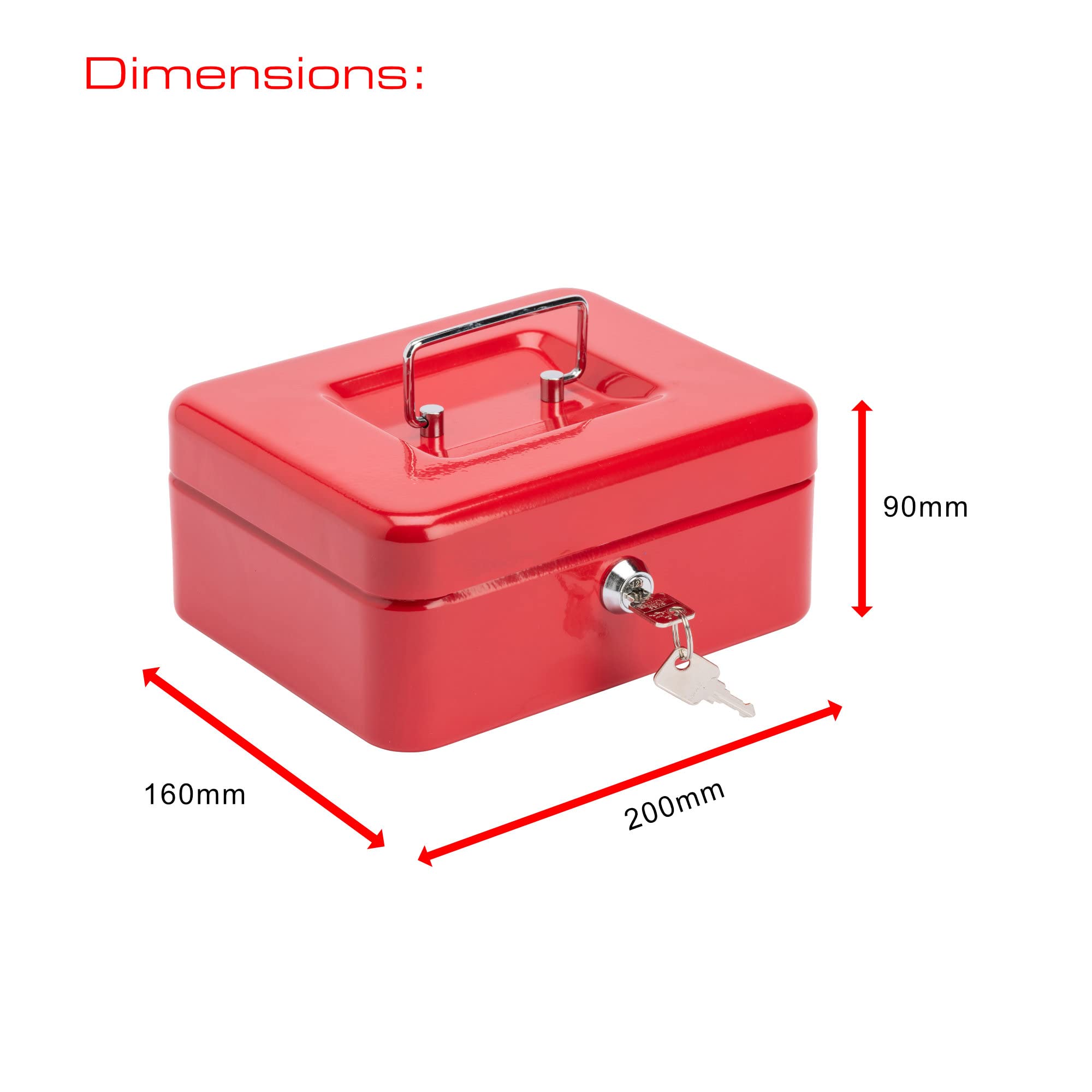 Locks 701975 Cassetta portavalori, Rosso, 8'' - 3