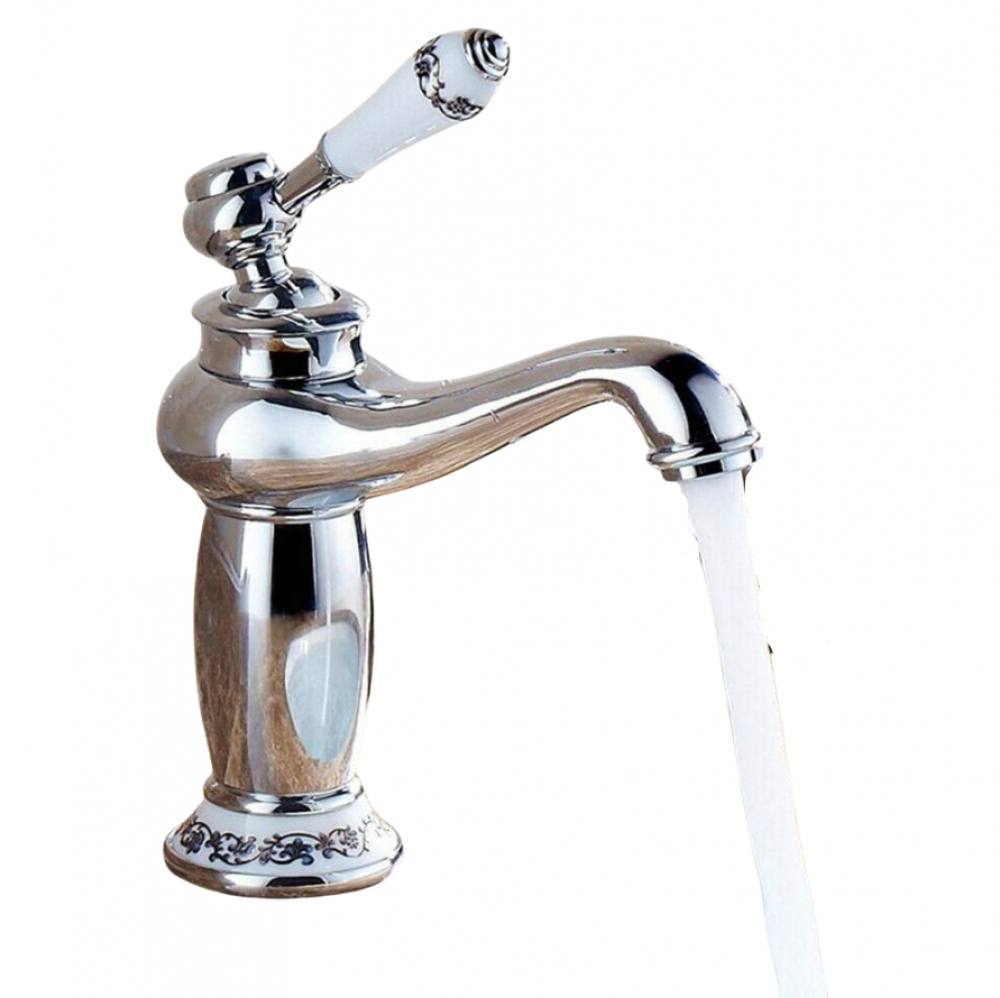 Faucet Grifo De Agua Antiguo Grifo De Lavabo Vintage De Plata