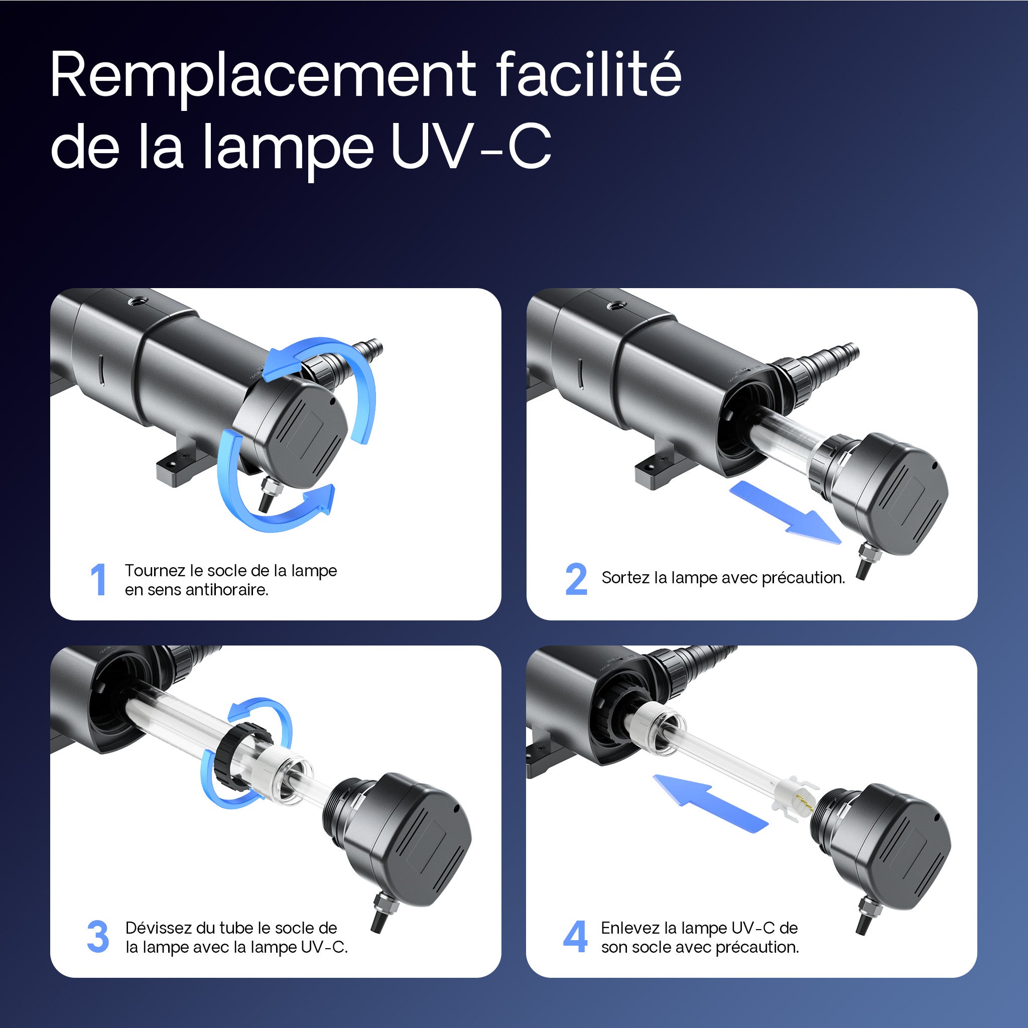 CUV-218 Stérilisateur Clarificateur de bassins ou d’étang - débit max. de 2500 l/h - avec Lampe rayons UV-C 18 W - pour Poissons et plantes… SunSun... - 8
