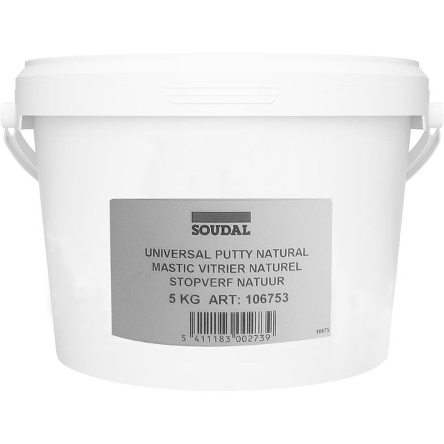 Mastic vitrier 5kg - couleur crème (bidon de 5 kilos)