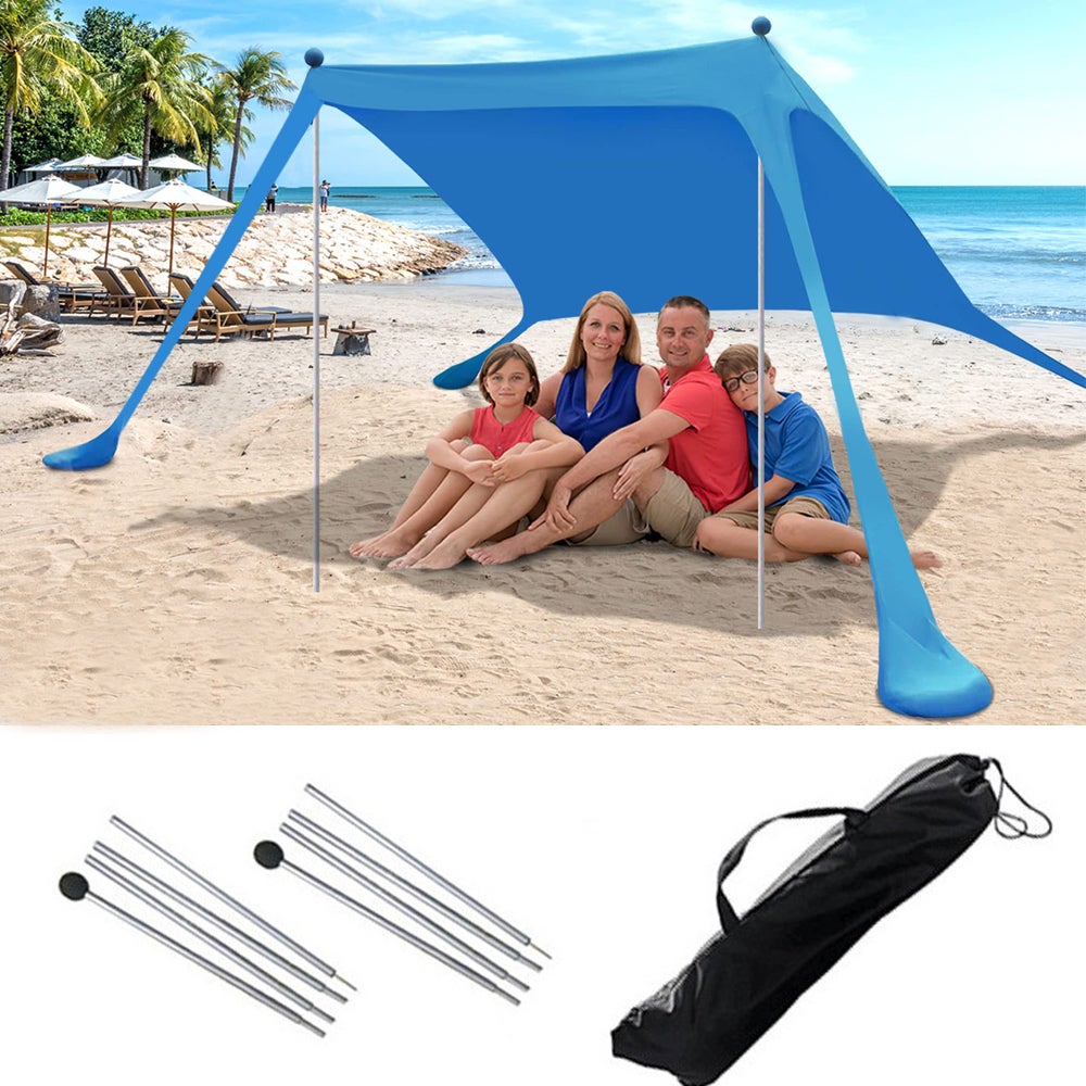 PICNIC TIME Oniva, Tenda da Spiaggia Portatile Manta, Tenda Pop up, Parasole da Spiaggia, a Strisce, Colore: Blu Navy e Bianco