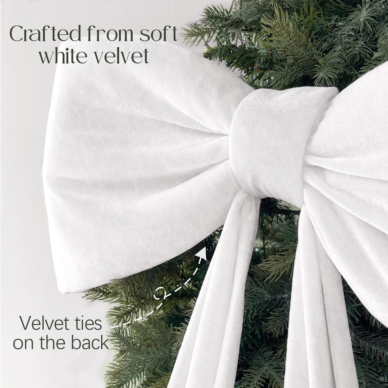 Decoração de Natal, Laços grandes para árvores de Natal, Laço de veludo para decoração de árvores de Natal, casamentos, festas, 180 cm x 50 cm - 5