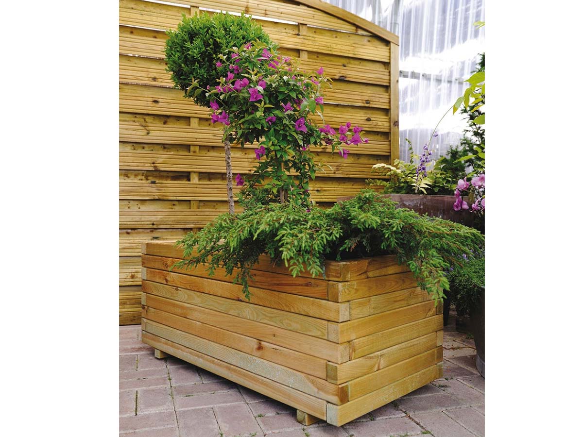 Bac à fleurs rectangle en bois STOCKHOLM - 100 x 50 x 43 cm - 143 litres - 3