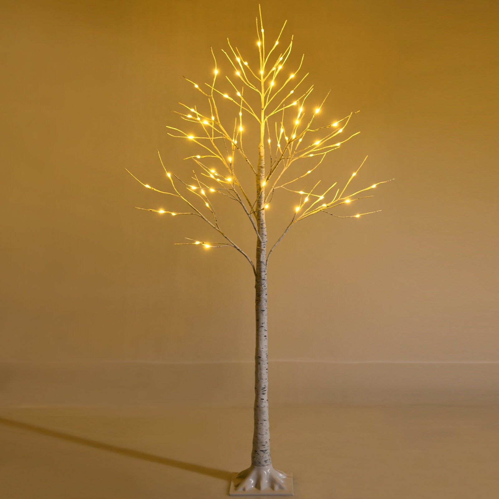 Drzewko świetlne LED, 150 cm, brzozowe drzewko z diodami LED o ciepłej bieli, sztuczna choinka, choinka, sztuczne drzewko dekoracyjne