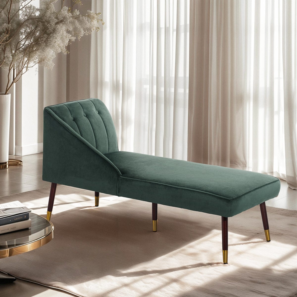 Dormeuse vintage chaise longue sinistra classica in velluto Agos