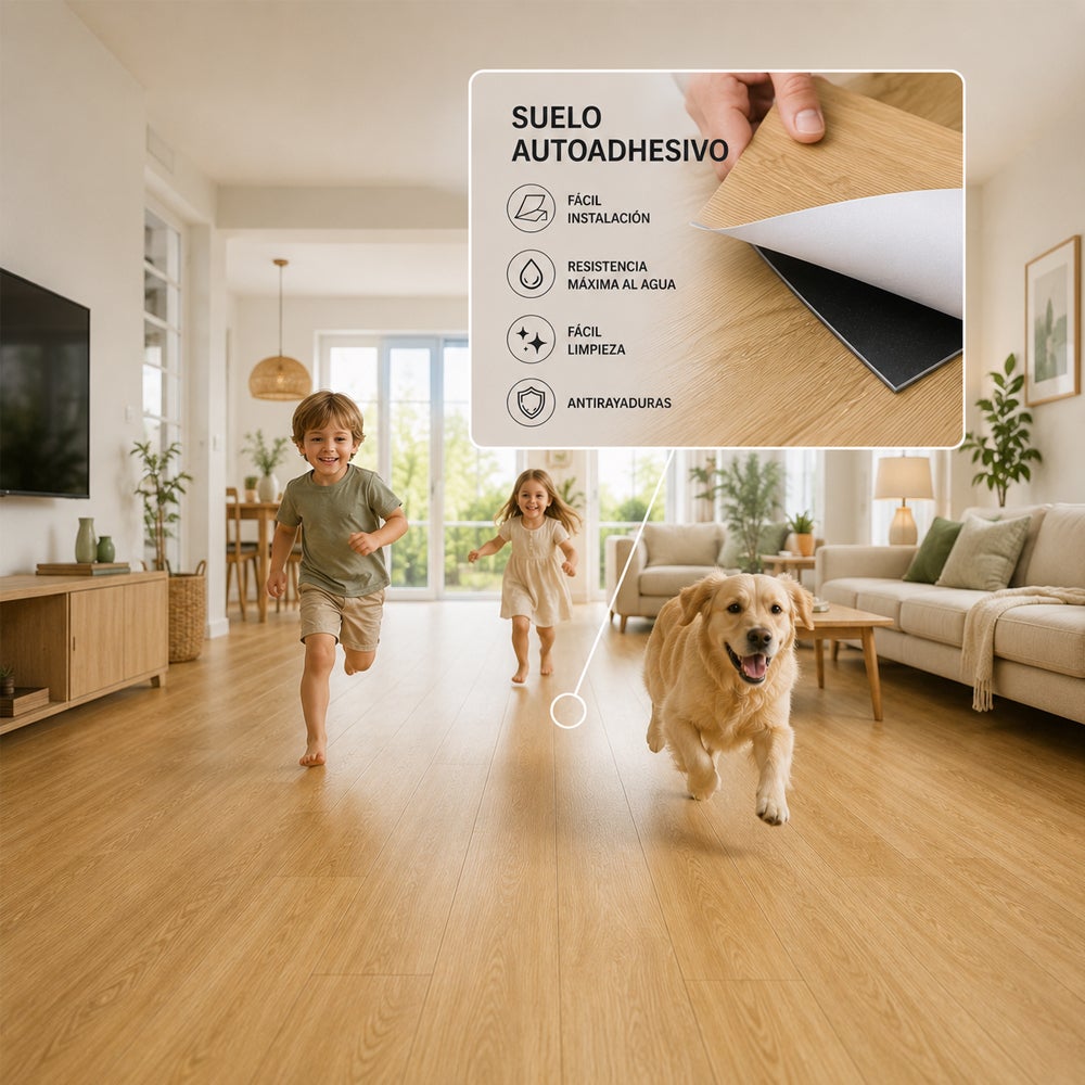 Arquiservi® - Piso Vinílico Autoadesivo em PVC Carvalho Dourado 2,5 m² - Sala de Estar e Quarto | Instalação Sem Obras - 4