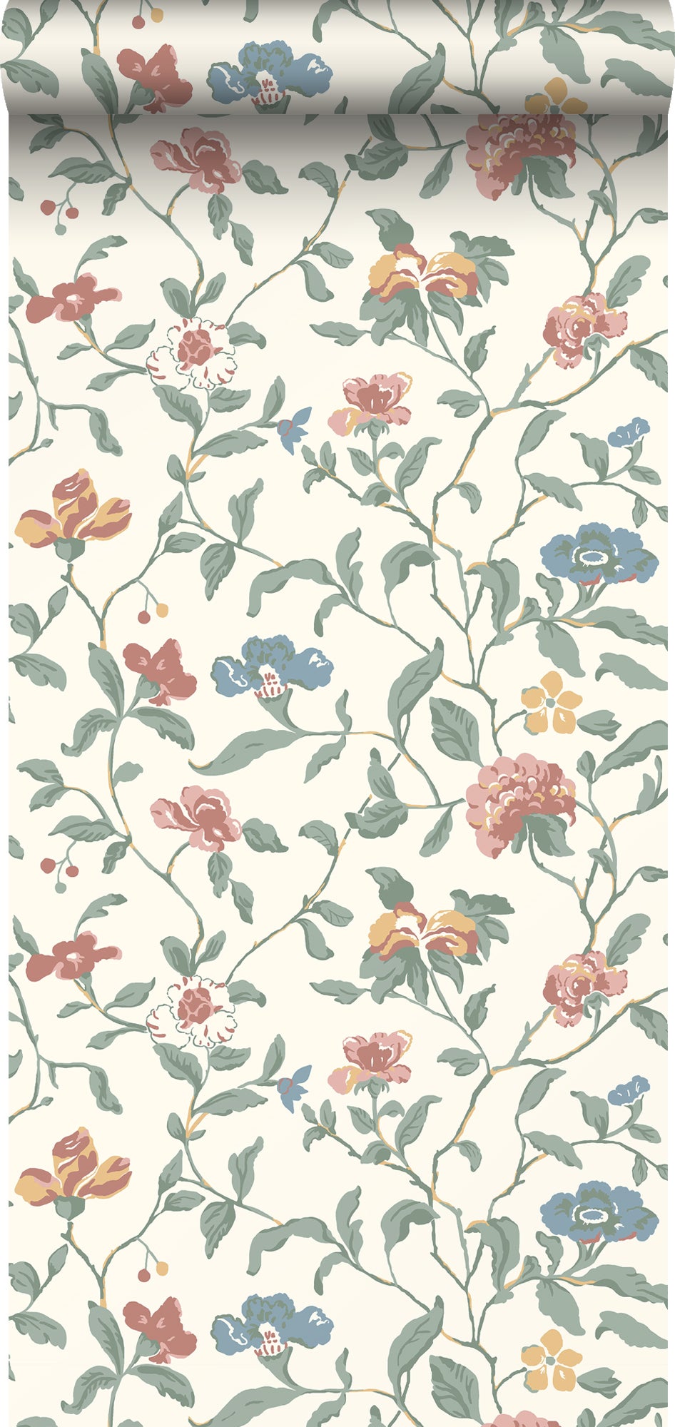 Tapeta kwiaty zielonym - 53 cm x 10.05 m - DURO