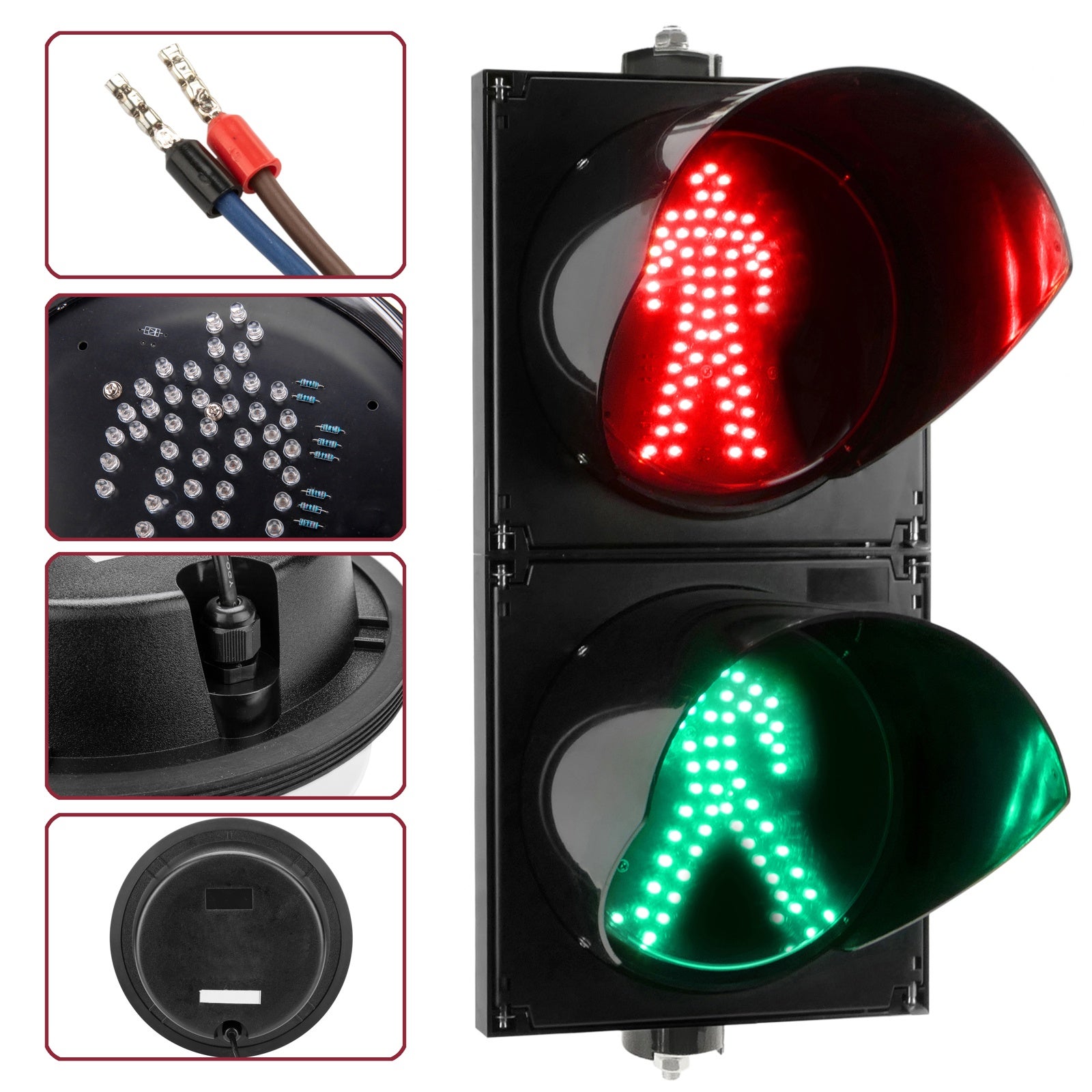 Luce LED per semaforo pedonale 200mm 12-24V rossa - 4