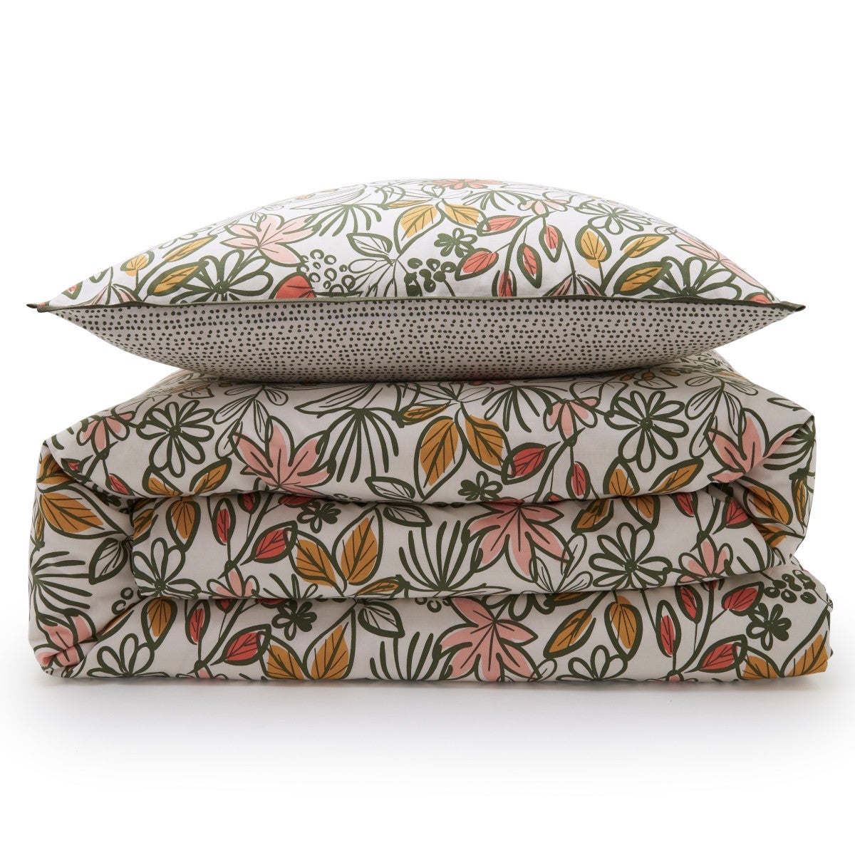 Parure de lit 2 personnes fleurie réversible à pois 260x240cm - 3