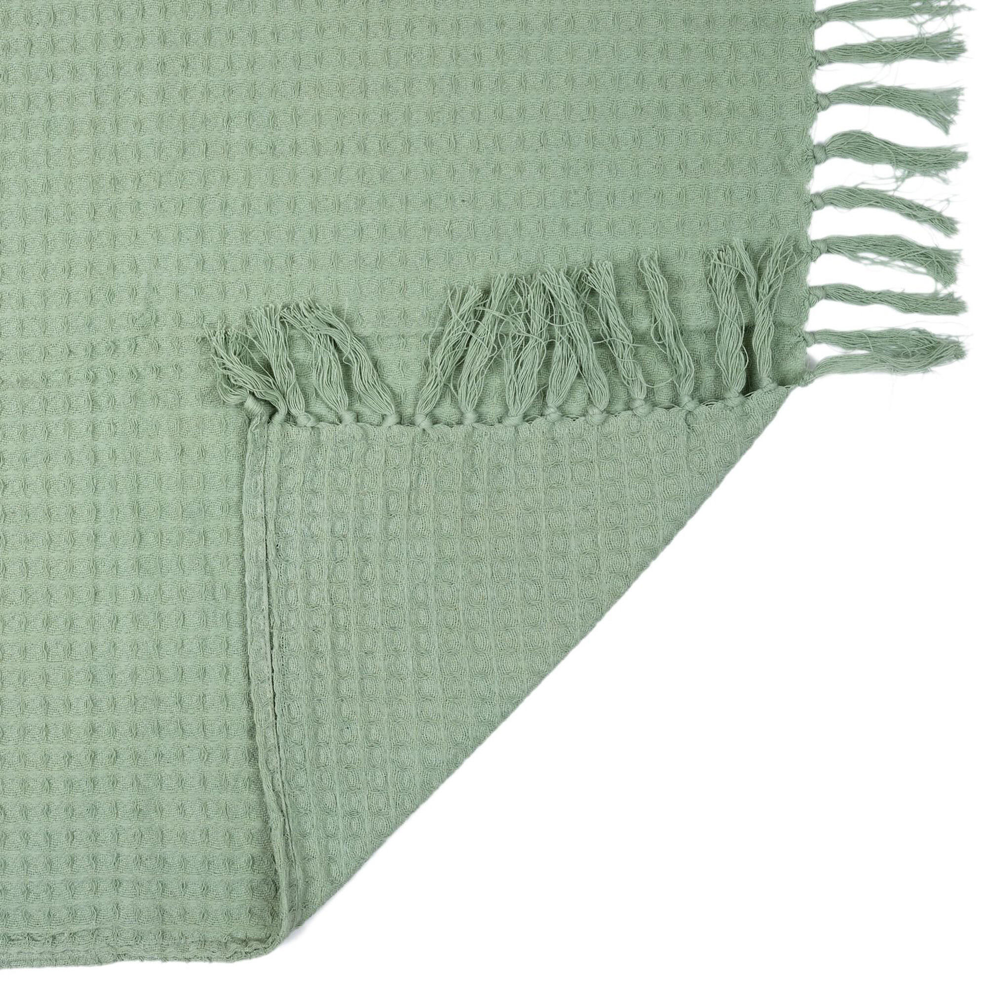 Couverture gaufrée coton vert 170x250 cm - 4