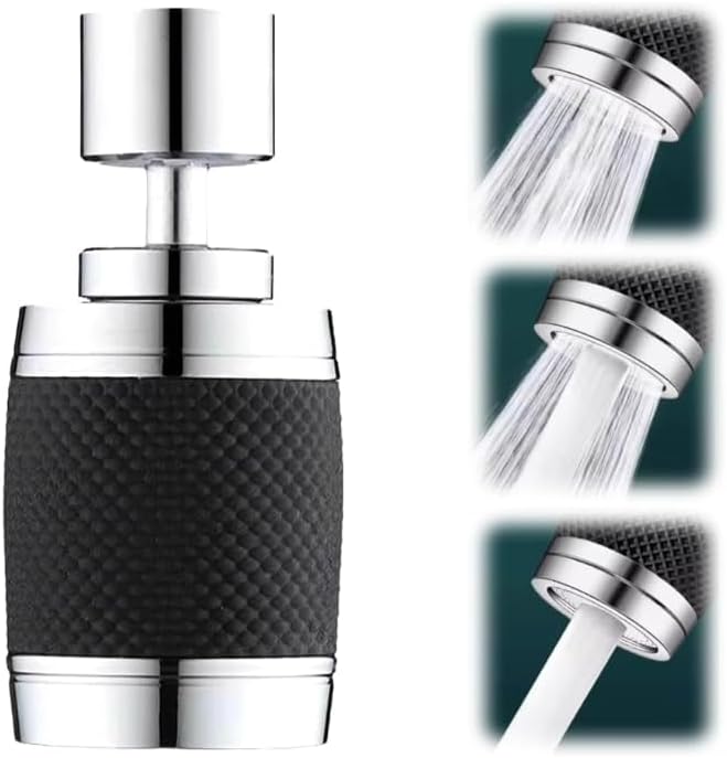 Perlator do kranu obrotowy 360 stopni, odporny na zachlapanie, dyfuzor perlatora oszczędzający wodę, aluminium klasy kosmicznej, silikon.