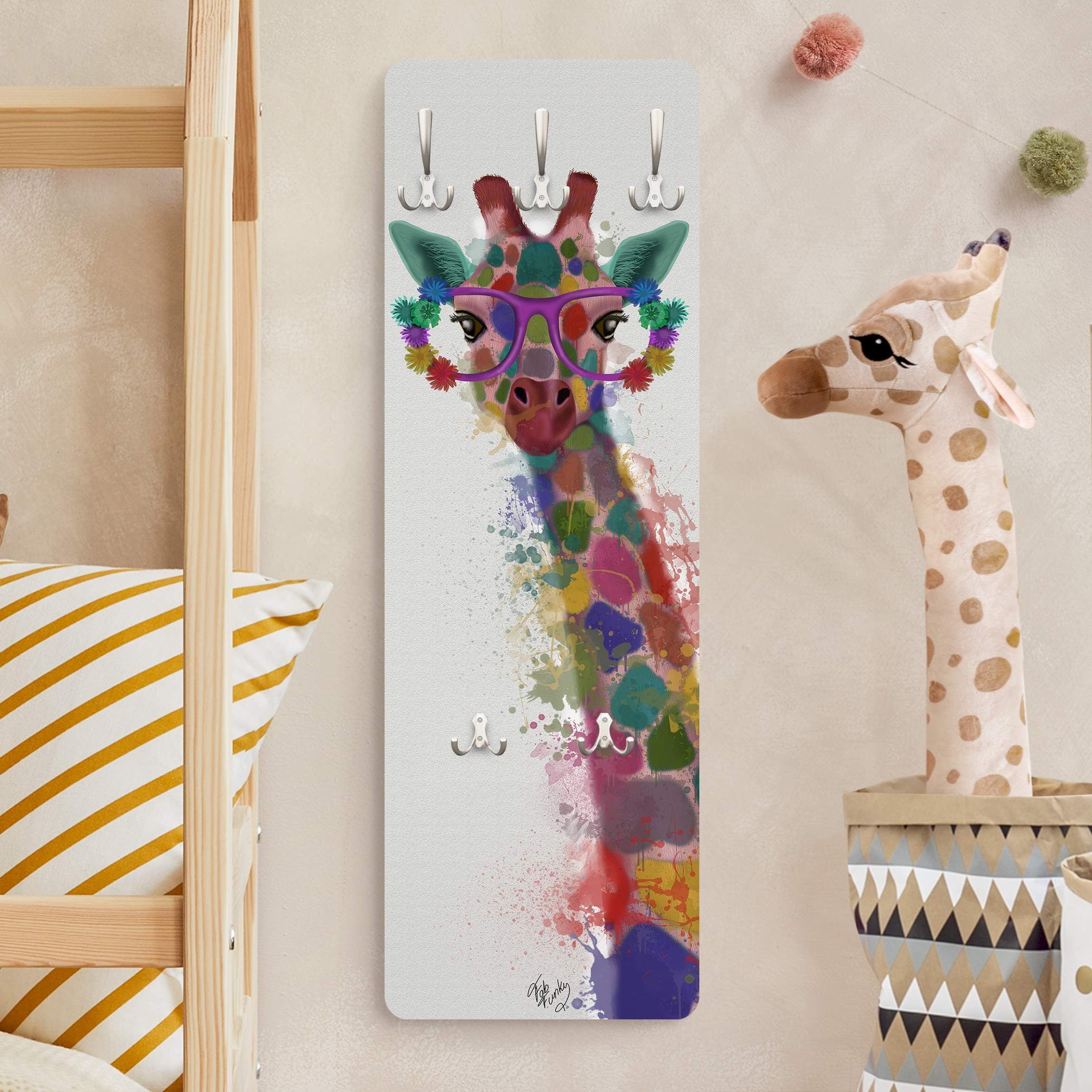 Appendiabiti Per Bambini A Forma Di Bruco - Legno, 3 Ganci, Design Colorato