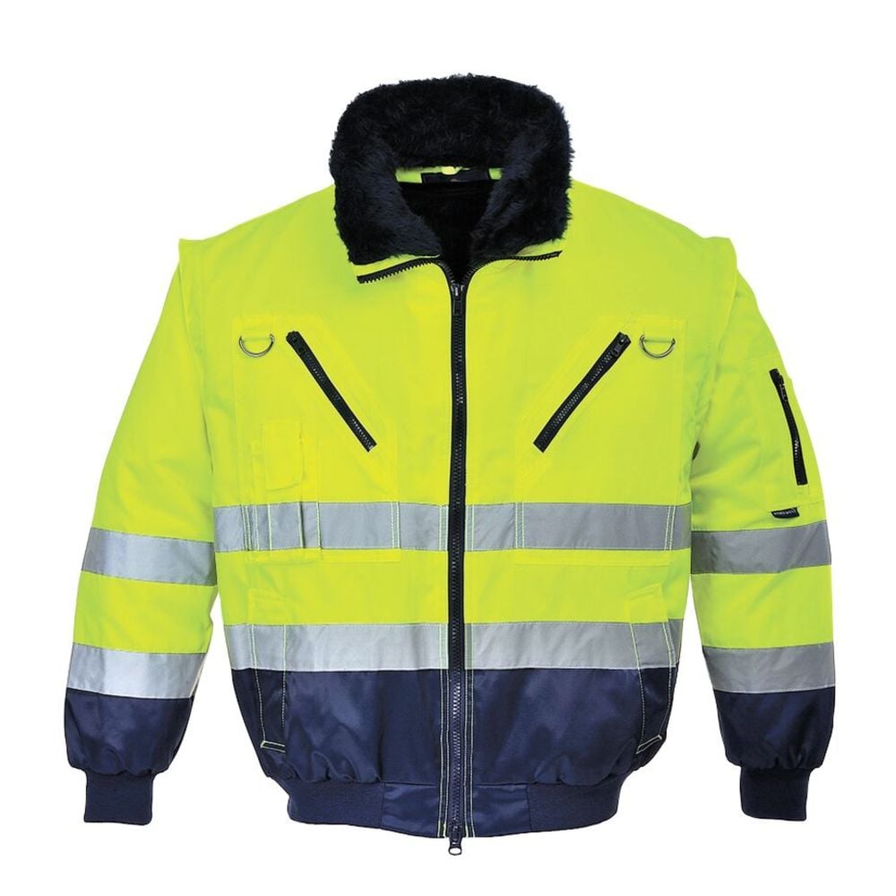 Blouson pilote Portwest 3 en 1 haute visibilité Jaune / Marine L - 3