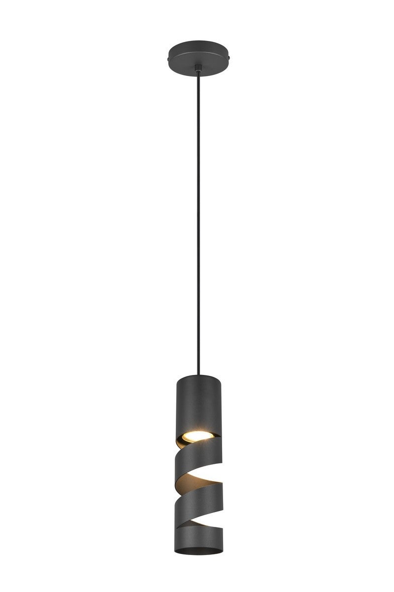 Lampa wisząca Stream czarna 1xGU10x10W do kuchni wym: 150 x 12 x 12 cm metal Trio