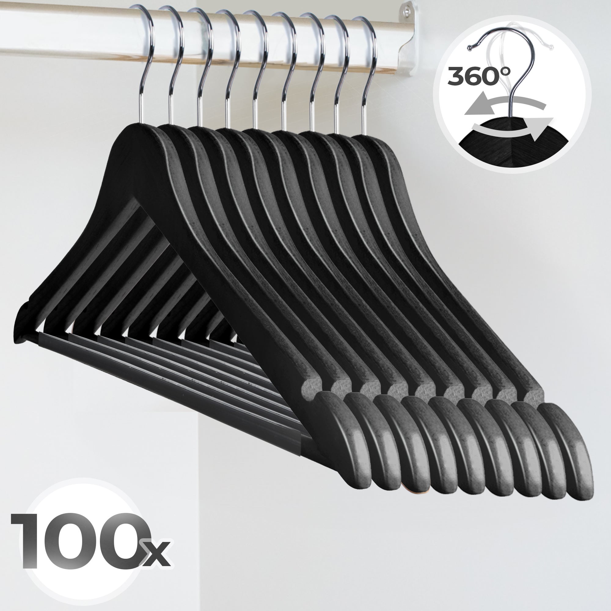 Cintres En Bois, Lot De 20, Fins, Avec Encoches, Porte-pantalons