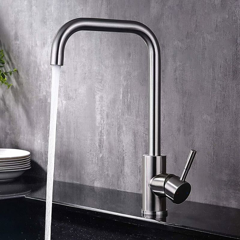 Bateria kuchenna obrotowa bateria ze stali nierdzewnej odpowiednia zlewów pojedynczych podwójnych przystosowana ciepłej zimnej wody mieszacz kuchenny