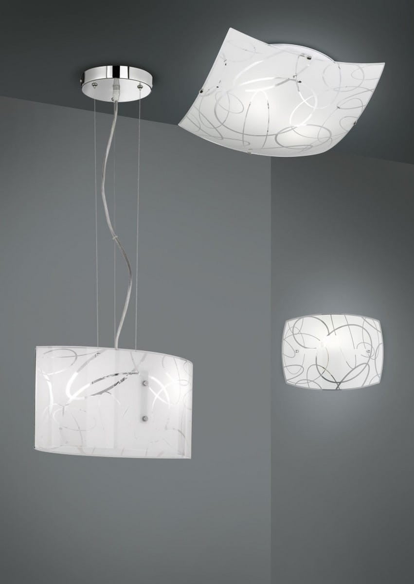 Kinkiet SPIRELLI biały 1xE27x40W szkło wym:22x30x30cm IP20 Trio