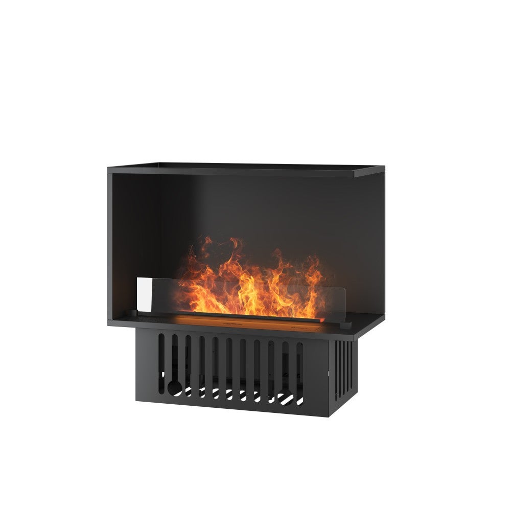 Narożny kominek parowy do zabudowy R800 z wielokolorowym płomieniem, efektem 3D i sterowaniem za pomocą aplikacji, zbiornikiem 1,2 l – 80 cm