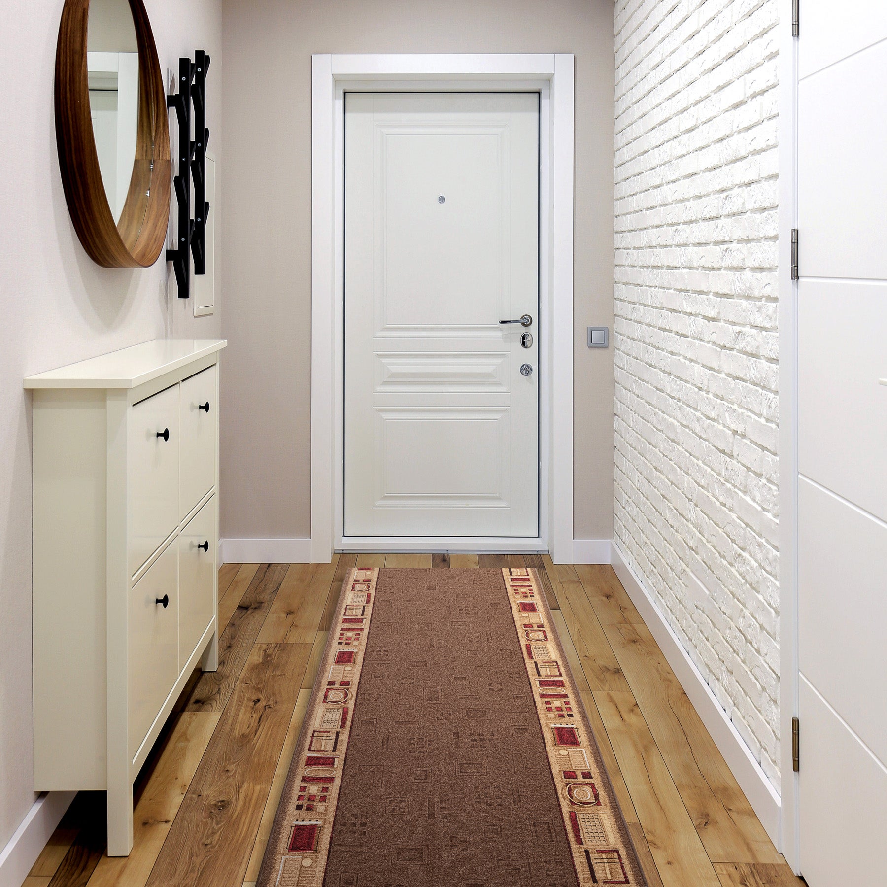 TAPIS DE COULOIR ANTIDÉRAPANT JENA marron 100cm 100x190 cm - 4
