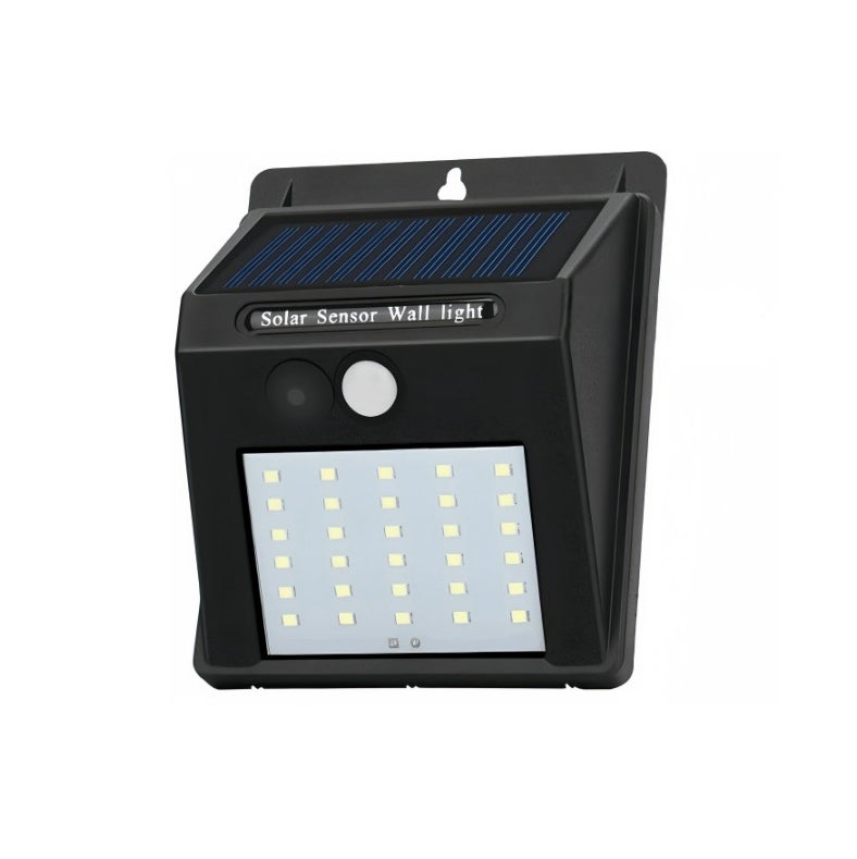 30 diod LED Solar Motion Sensor Lamp, oświetlenie zewnętrzne do ogrodu, na ścianę i taras, lampa bezpieczeństwa 90 lm, panel słoneczny 5,5 V