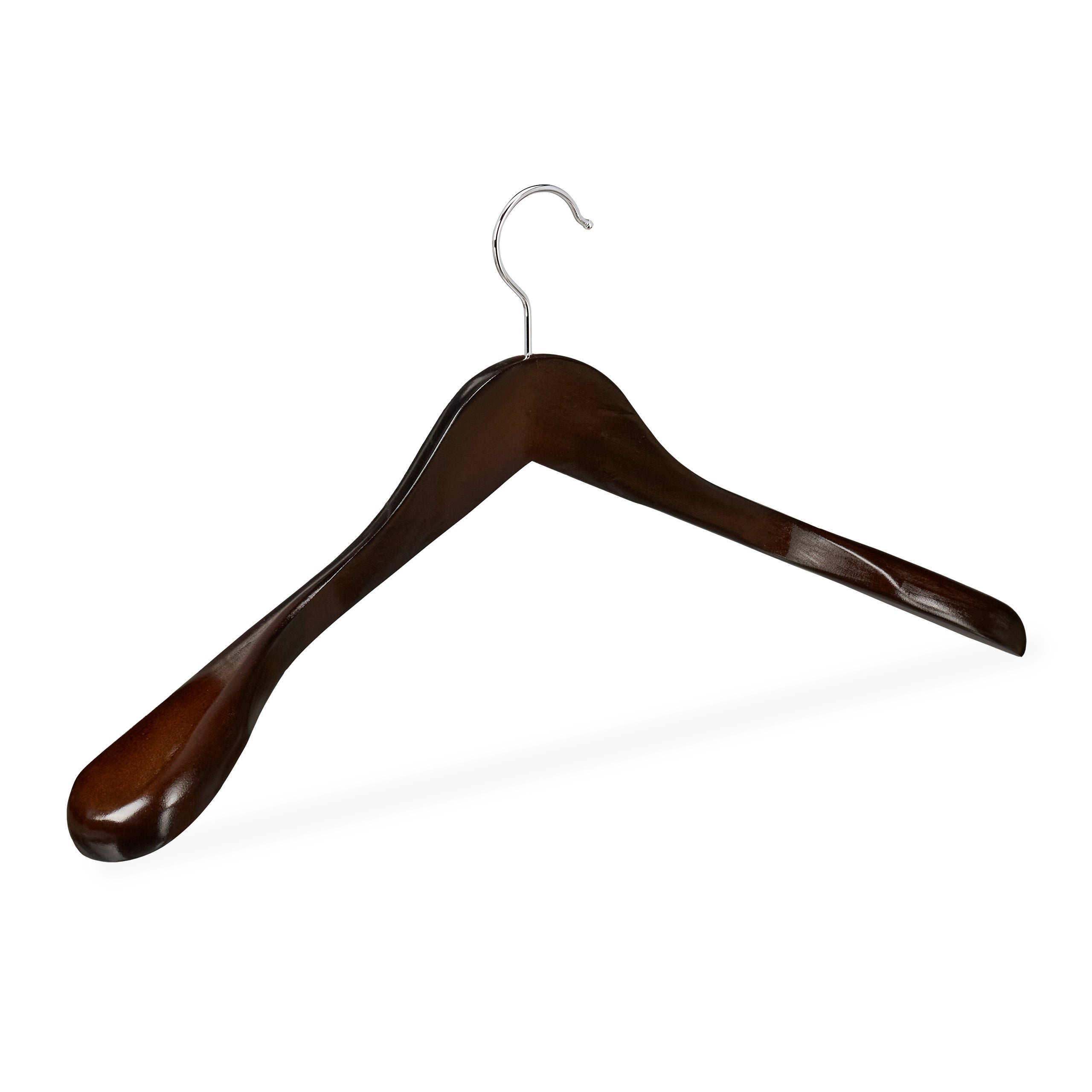 Cintre épaule large, Set de 20, Cintre en bois, vestes, costumes, Crochet 360°C, brun foncé, Relaxdays - 8