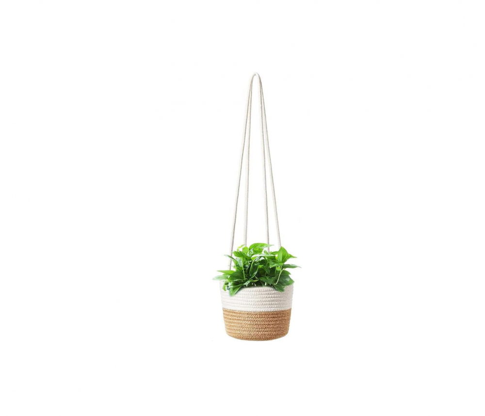 Cintre pour Plantes, JardinièRe Suspendue en Jute, JardinièRes Murales Faites à la Main pour L'IntéRieur et L'ExtéRieur (Pot Non - Jardin