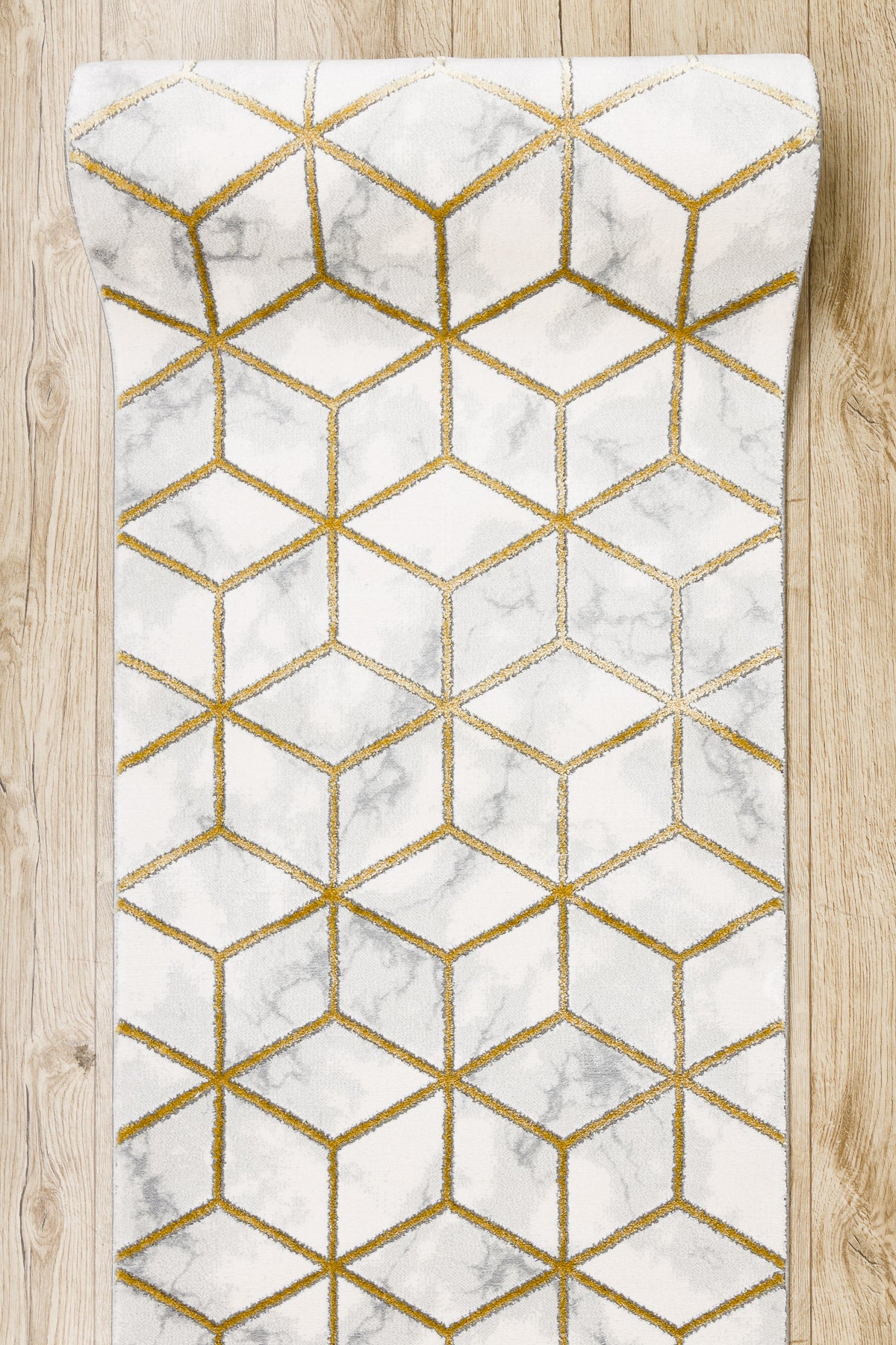 Passatoia EMERALD esclusivo 1014 glamour, elegante cubo crema / oro 70 cm 70x680 cm - 3
