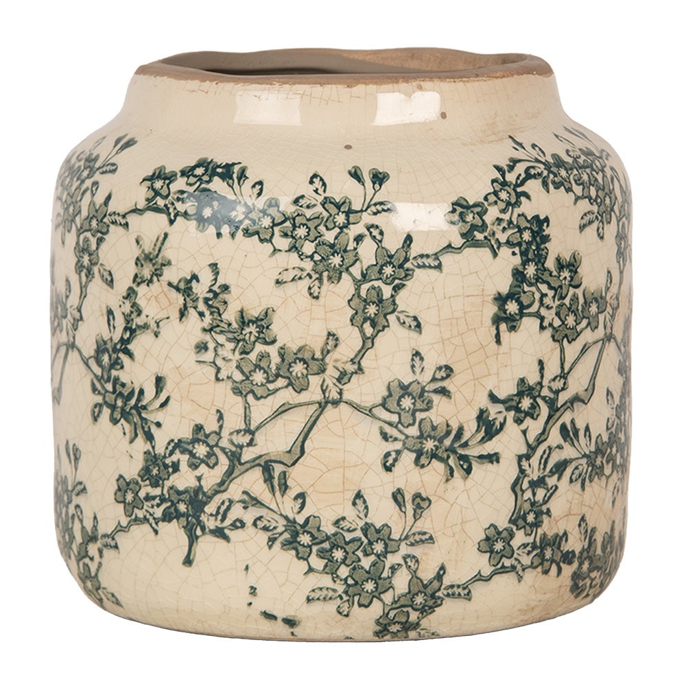 Clayre & Eef Pot de fleurs Ø 15x14 cm Beige Fleurs - 2