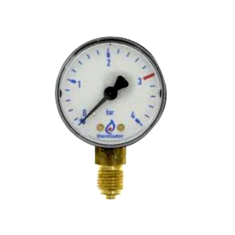 Manomètre Mini 0-30 PSI / 0-2 Bar - Boîtier Métal, Double échelle - Pour Air, Eau, Huile Non Corrosive - Filetage 1/8 BSPT - Portable