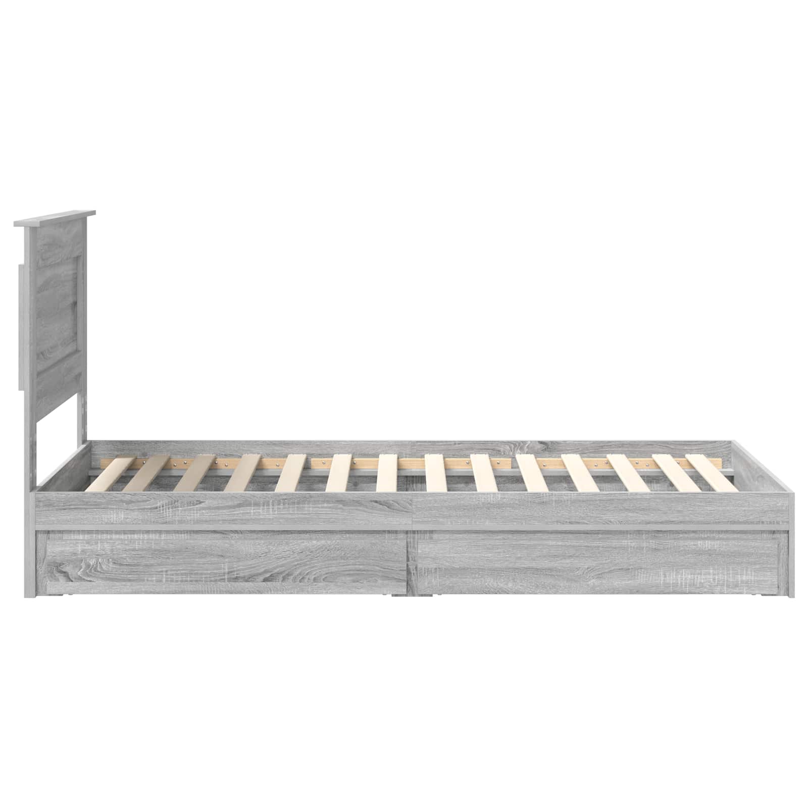 Lit de rangement gris 75 x 190 cm en panneau de bois - 9