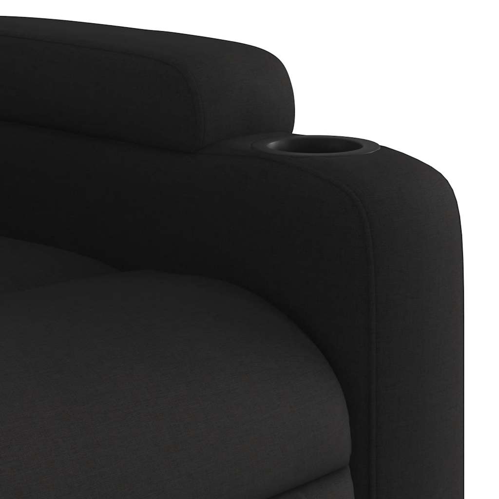 Fauteuil de Salon，Chaise，Fauteuil de massage inclinable noir tissu - 9
