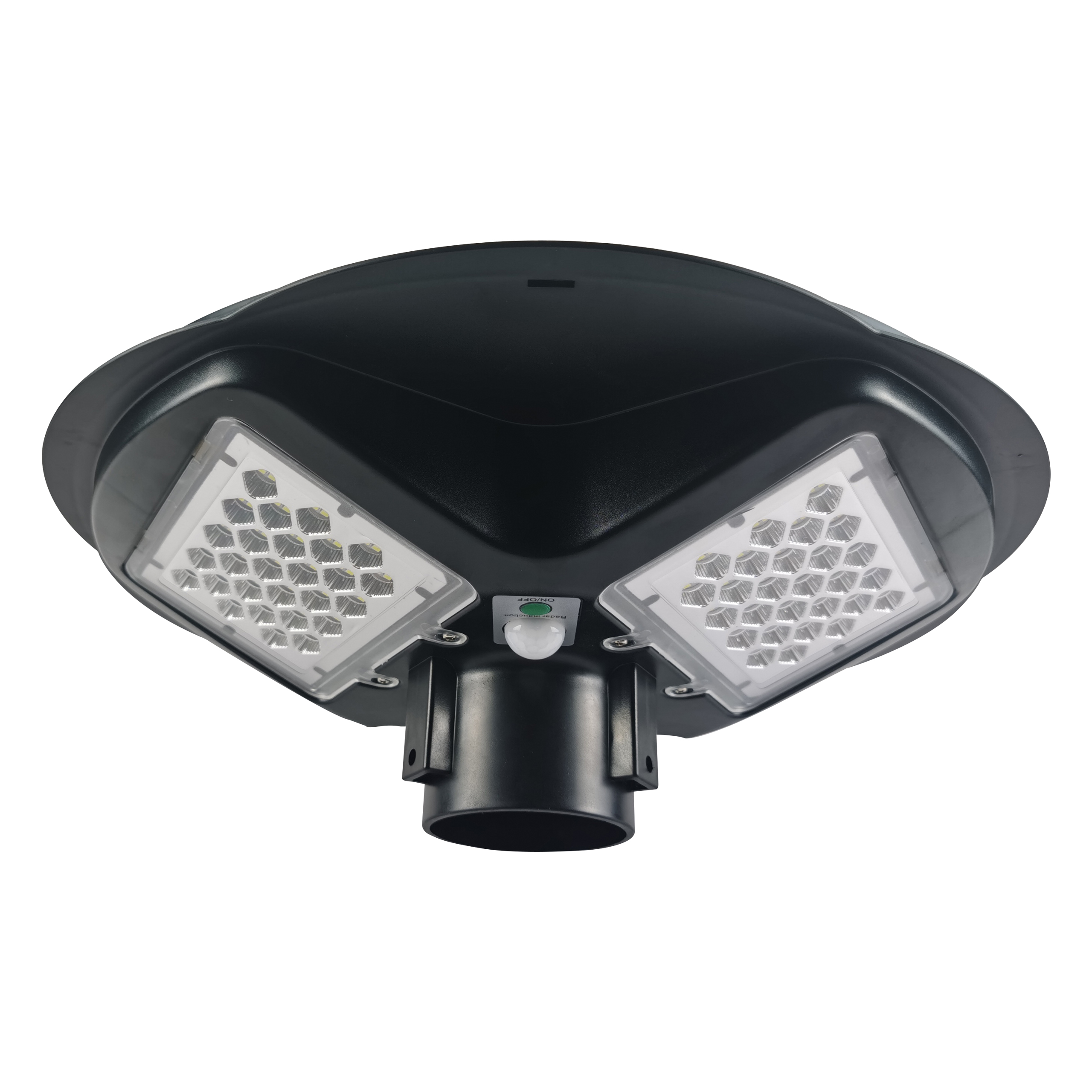 Lampa solarna LED latarnia 200W 46cm IP65 5000K czujnik ruchu i zmierzchu pilot czarna MasterLED