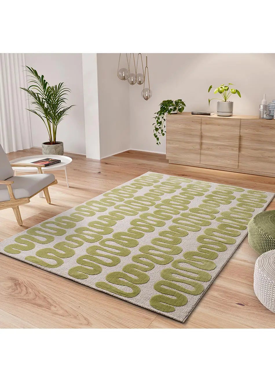 Dywan wewnętrzny prostokątny, zielony, 120 x 170 cm, FLASHY nowoczesny - ATTICGO