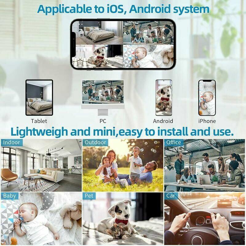 Mini caméra de Surveillance pour téléphone portable 1080P caméra de Surveillance sans fil caméra espion sans fil caché WiFi nounou caméra bébé moniteu - 5